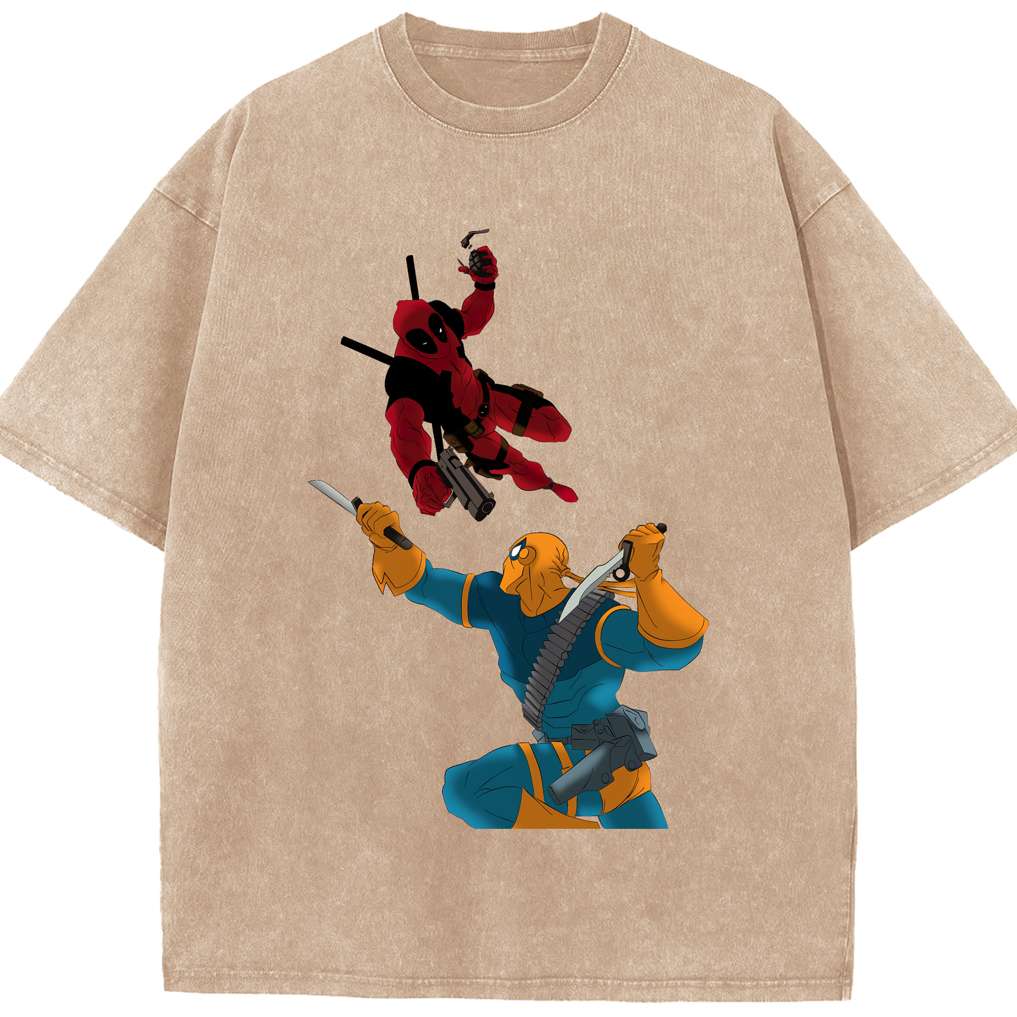 （画像用） Deadpool デッドプール 綿100% ヴィンテージ風 半袖Tシャツ（フロントプリント）
