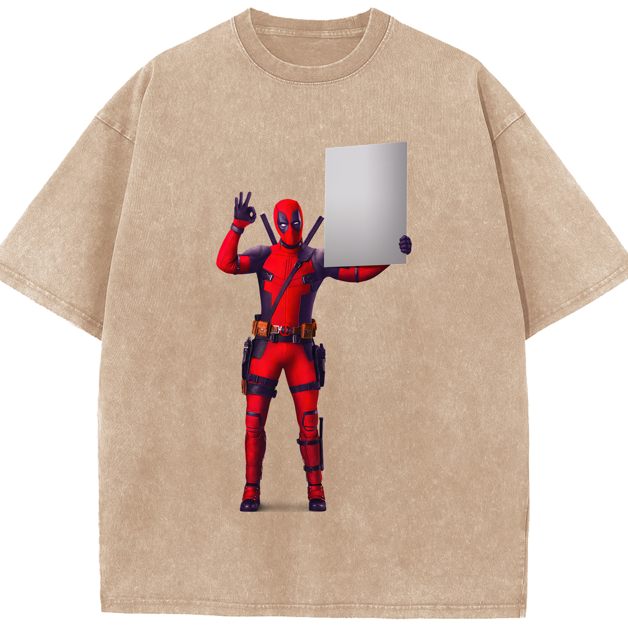 （画像用） Deadpool デッドプール 綿100% ヴィンテージ風 半袖Tシャツ（フロントプリント）
