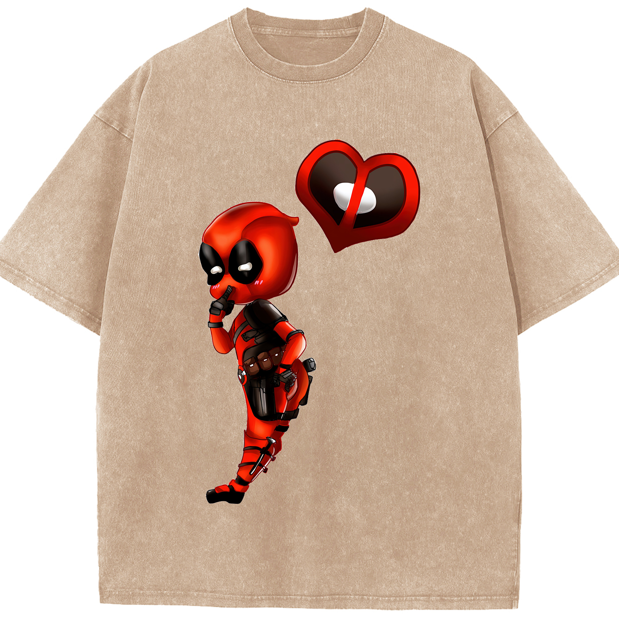 （画像用） Deadpool デッドプール 綿100% ヴィンテージ風 半袖Tシャツ（フロントプリント）
