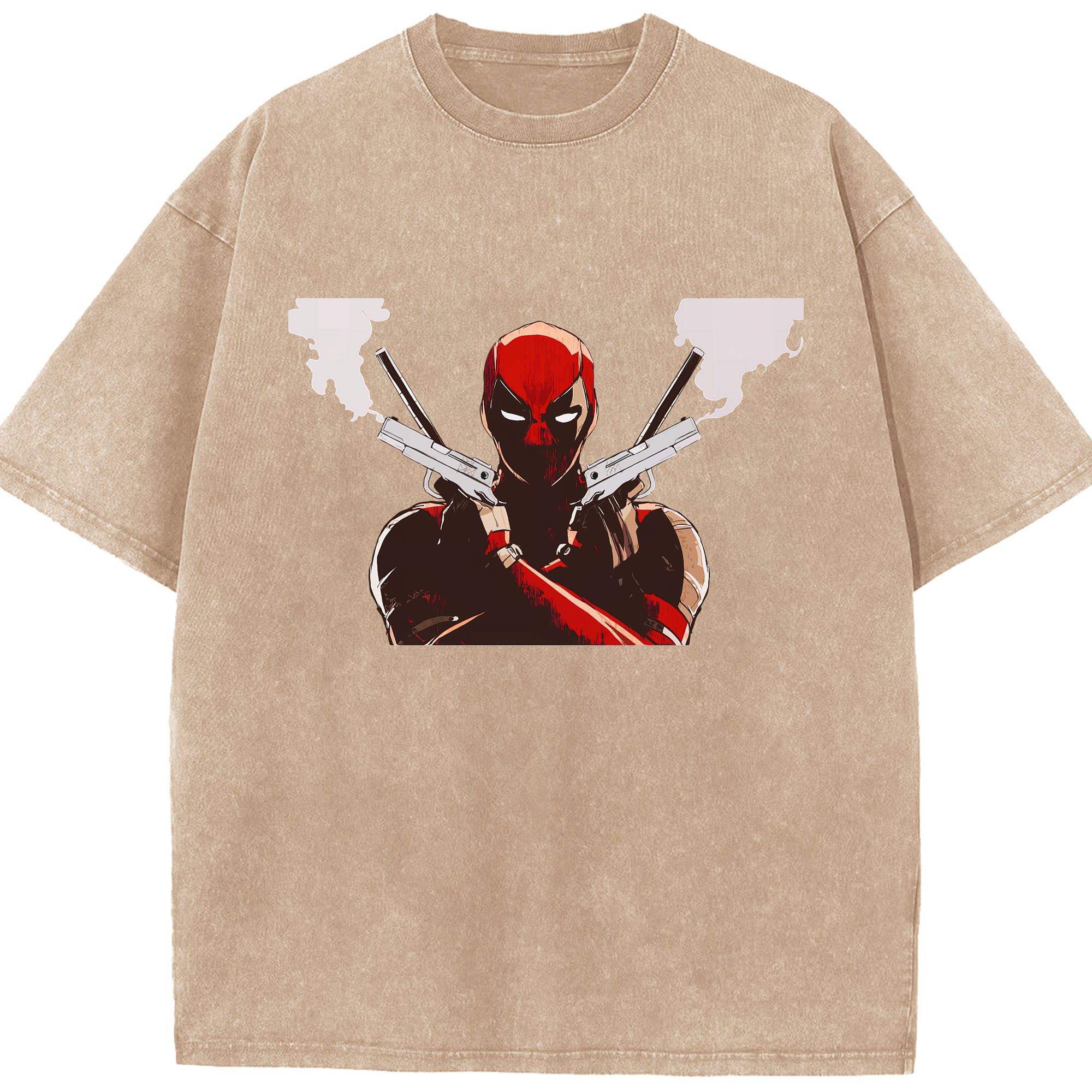 （画像用） Deadpool デッドプール 綿100% ヴィンテージ風 半袖Tシャツ（フロントプリント）