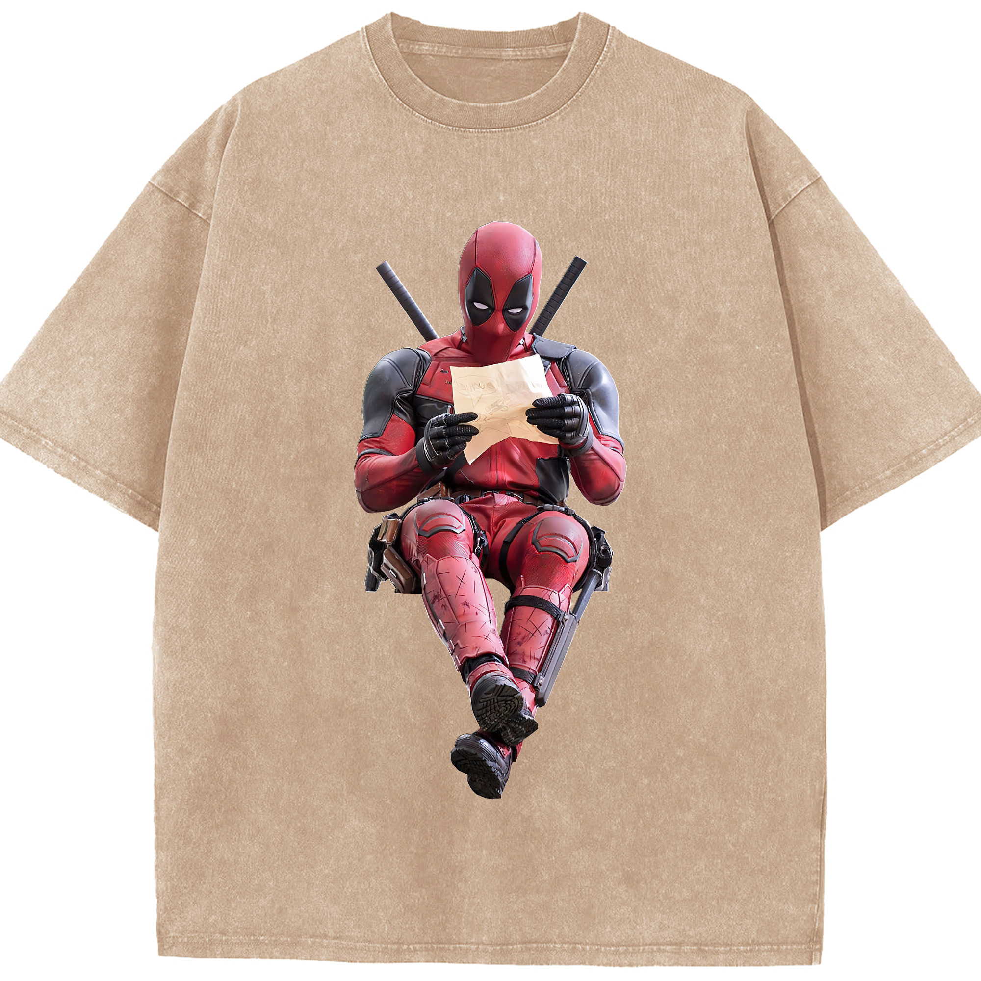 （画像用） Deadpool デッドプール 綿100% ヴィンテージ風 半袖Tシャツ（フロントプリント）