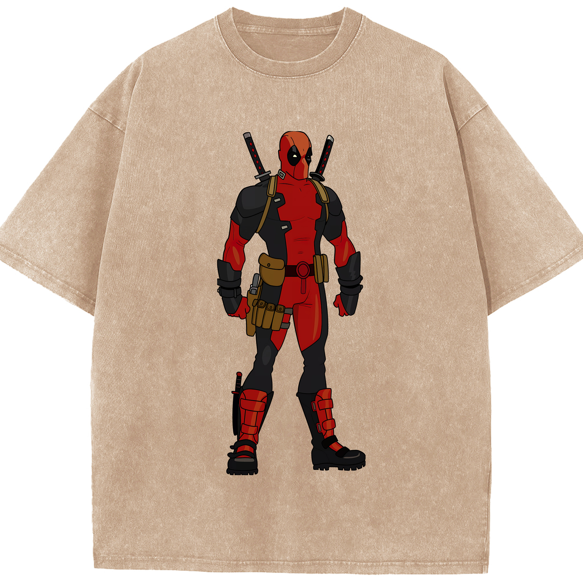（画像用） Deadpool デッドプール 綿100% ヴィンテージ風 半袖Tシャツ（フロントプリント）