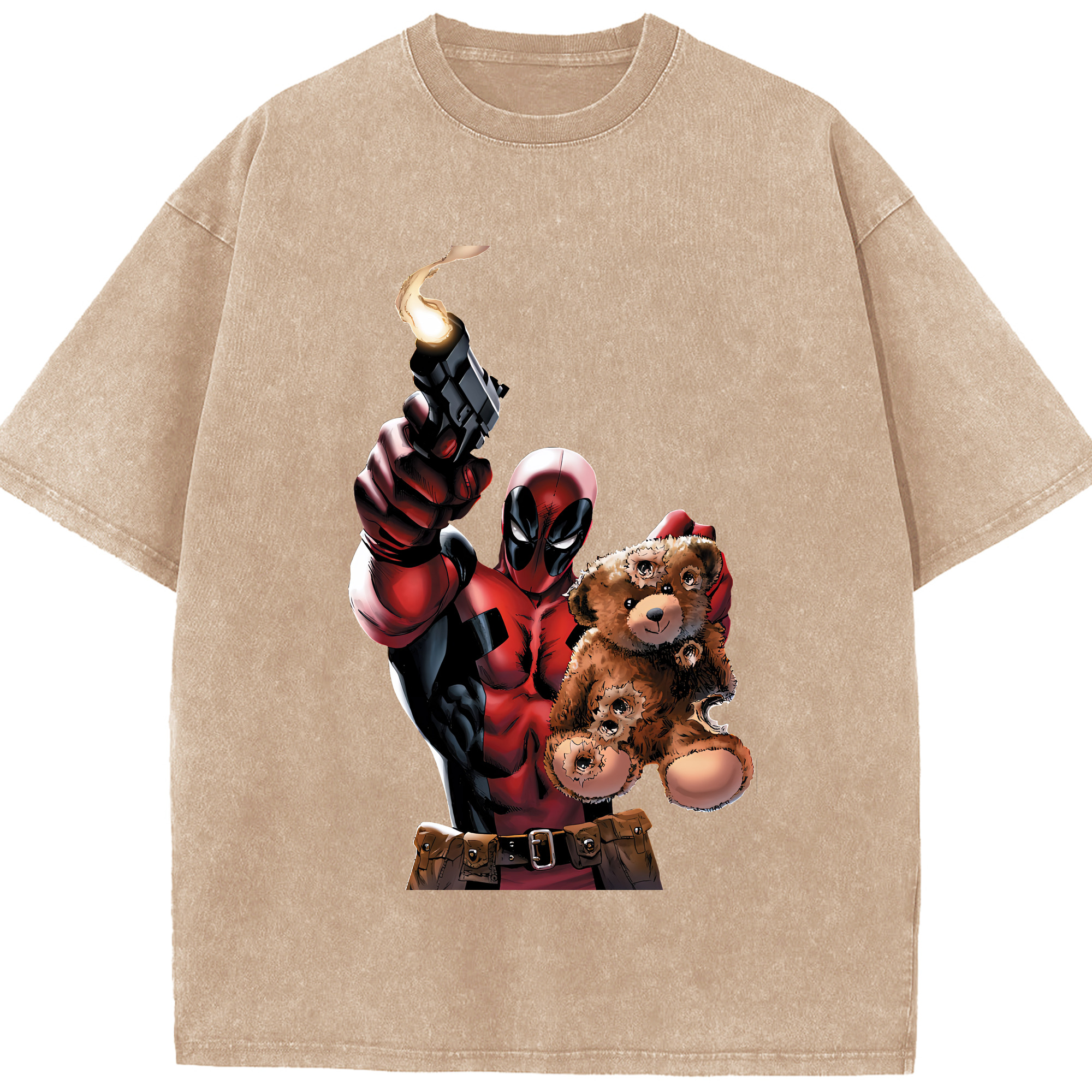 （画像用） Deadpool デッドプール 綿100% ヴィンテージ風 半袖Tシャツ（フロントプリント）
