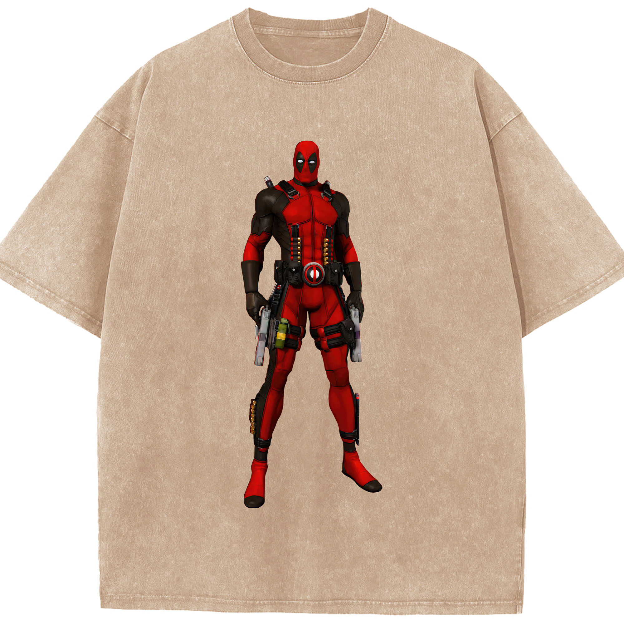 （画像用） Deadpool デッドプール 綿100% ヴィンテージ風 半袖Tシャツ（フロントプリント）