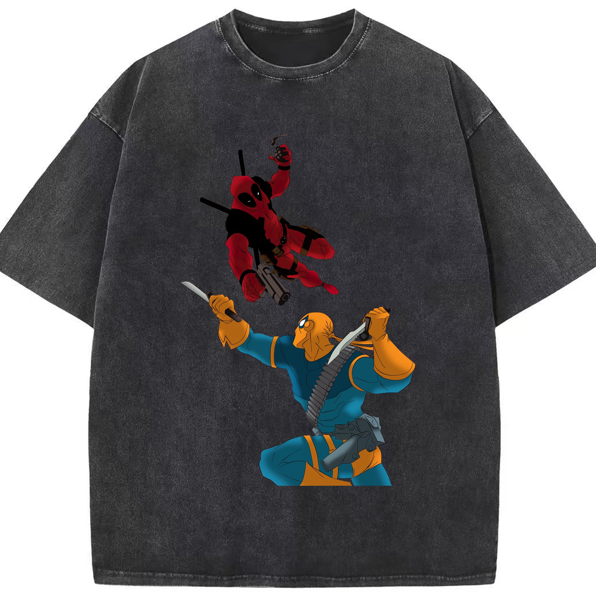 （画像用） Deadpool デッドプール 綿100% ヴィンテージ風 半袖Tシャツ（フロントプリント）