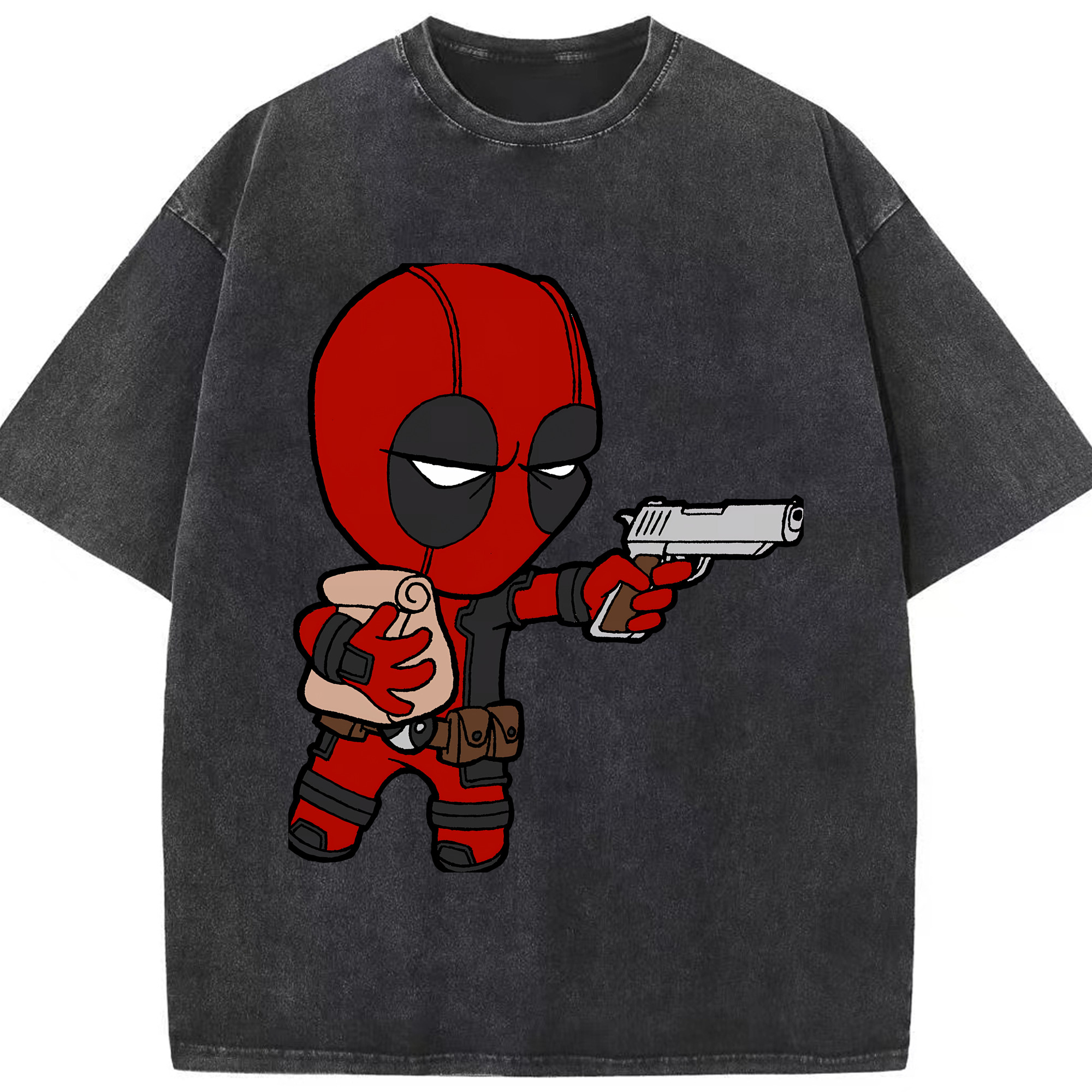 （画像用） Deadpool デッドプール 綿100% ヴィンテージ風 半袖Tシャツ（フロントプリント）