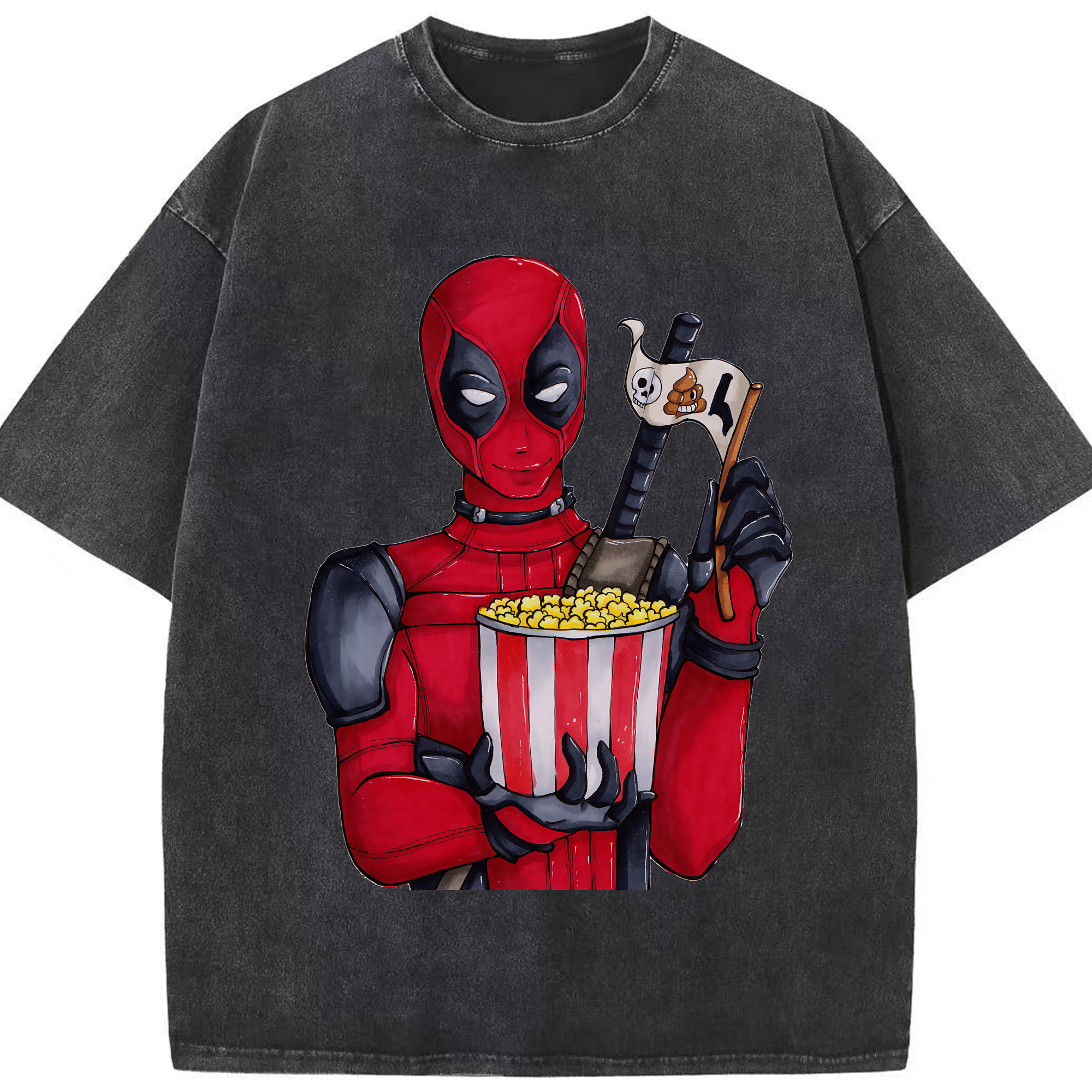 （画像用） Deadpool デッドプール 綿100% ヴィンテージ風 半袖Tシャツ（フロントプリント）