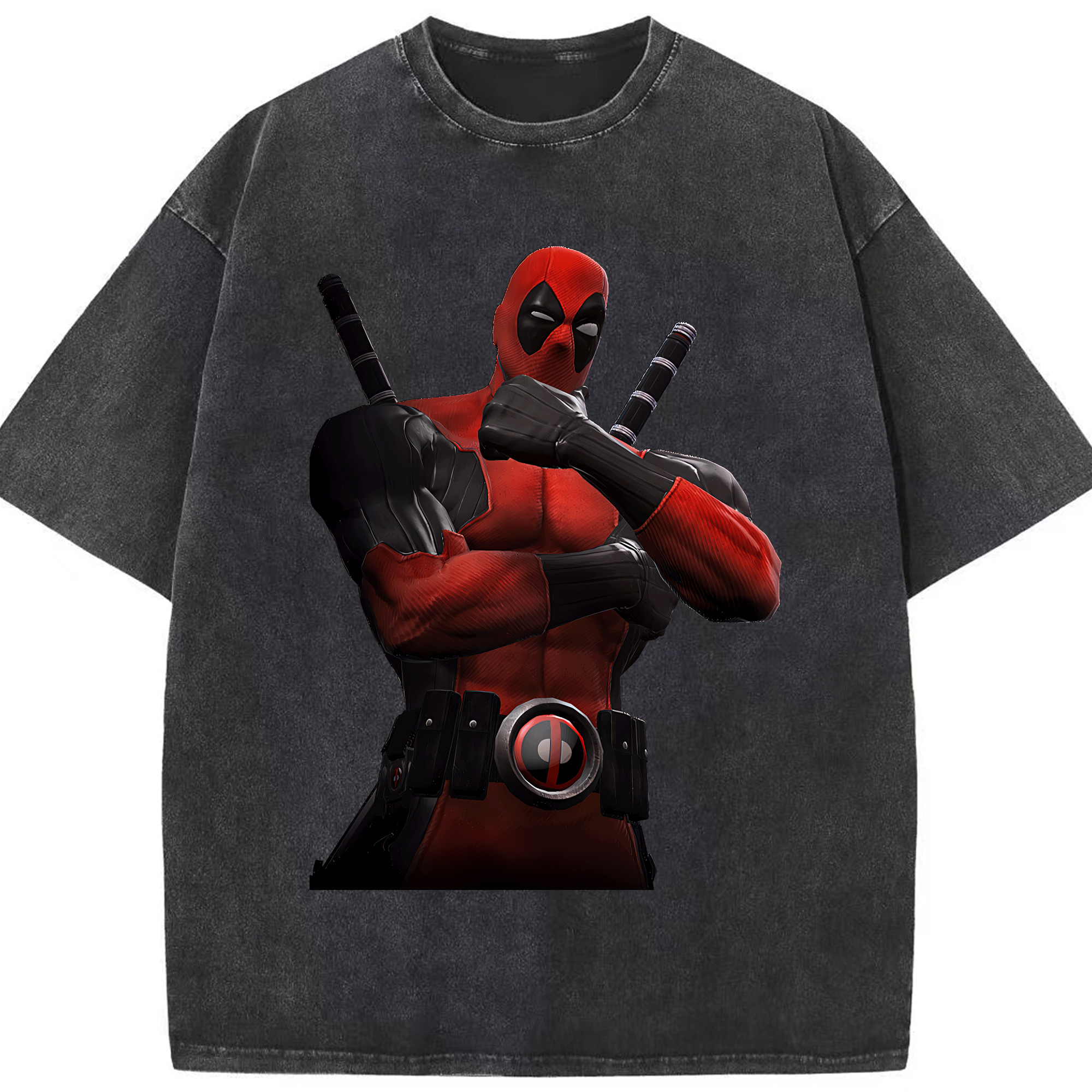 （画像用） Deadpool デッドプール 綿100% ヴィンテージ風 半袖Tシャツ（フロントプリント）