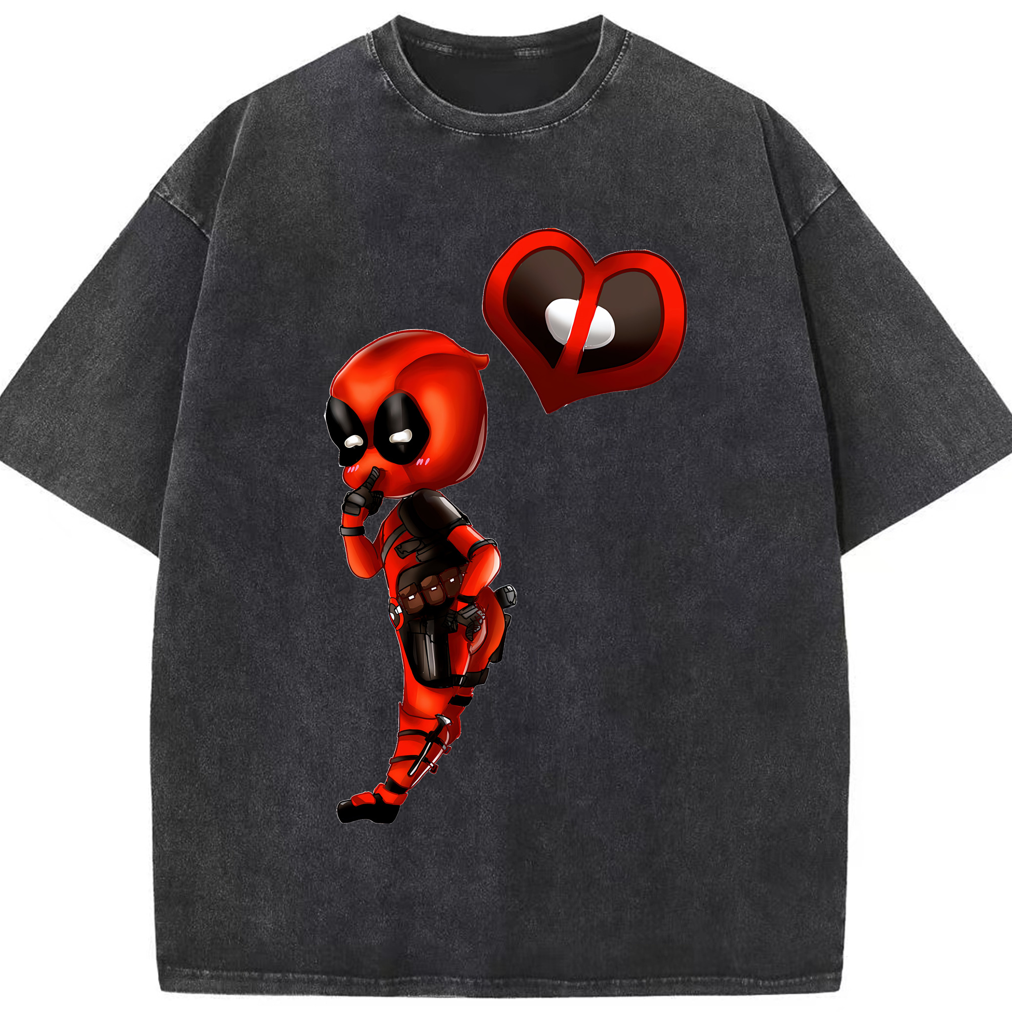 （画像用） Deadpool デッドプール 綿100% ヴィンテージ風 半袖Tシャツ（フロントプリント）