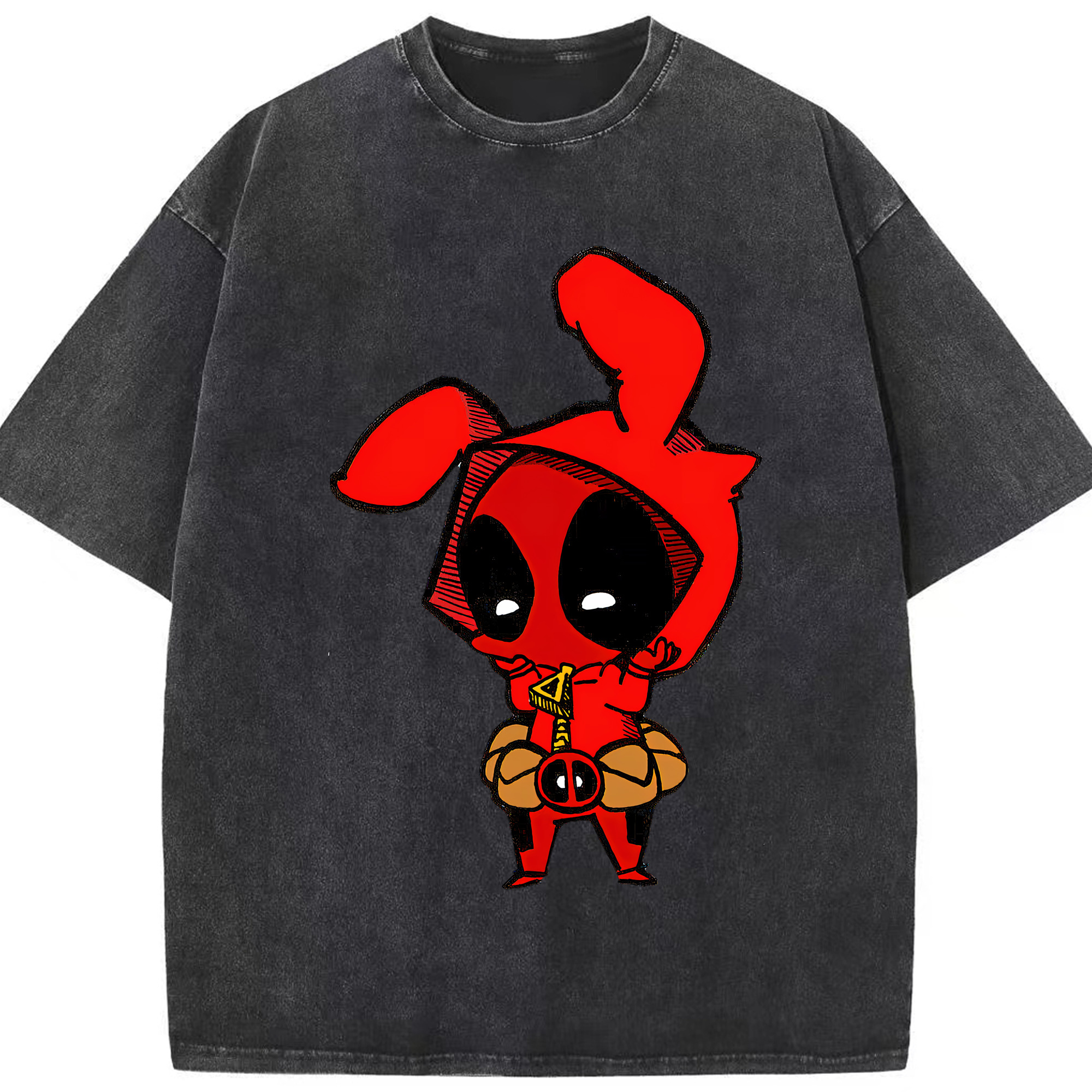 （画像用） Deadpool デッドプール 綿100% ヴィンテージ風 半袖Tシャツ（フロントプリント）