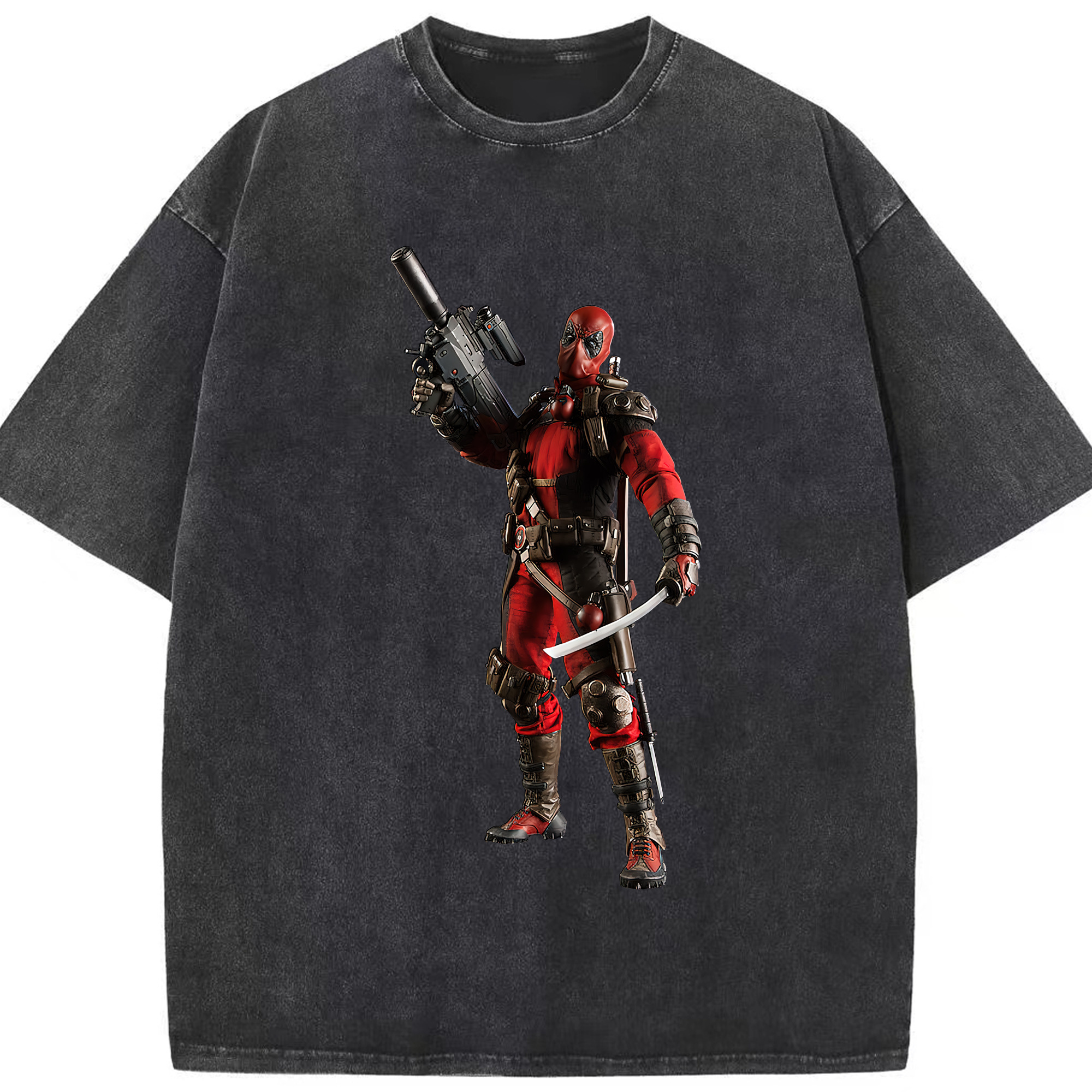 （画像用） Deadpool デッドプール 綿100% ヴィンテージ風 半袖Tシャツ（フロントプリント）