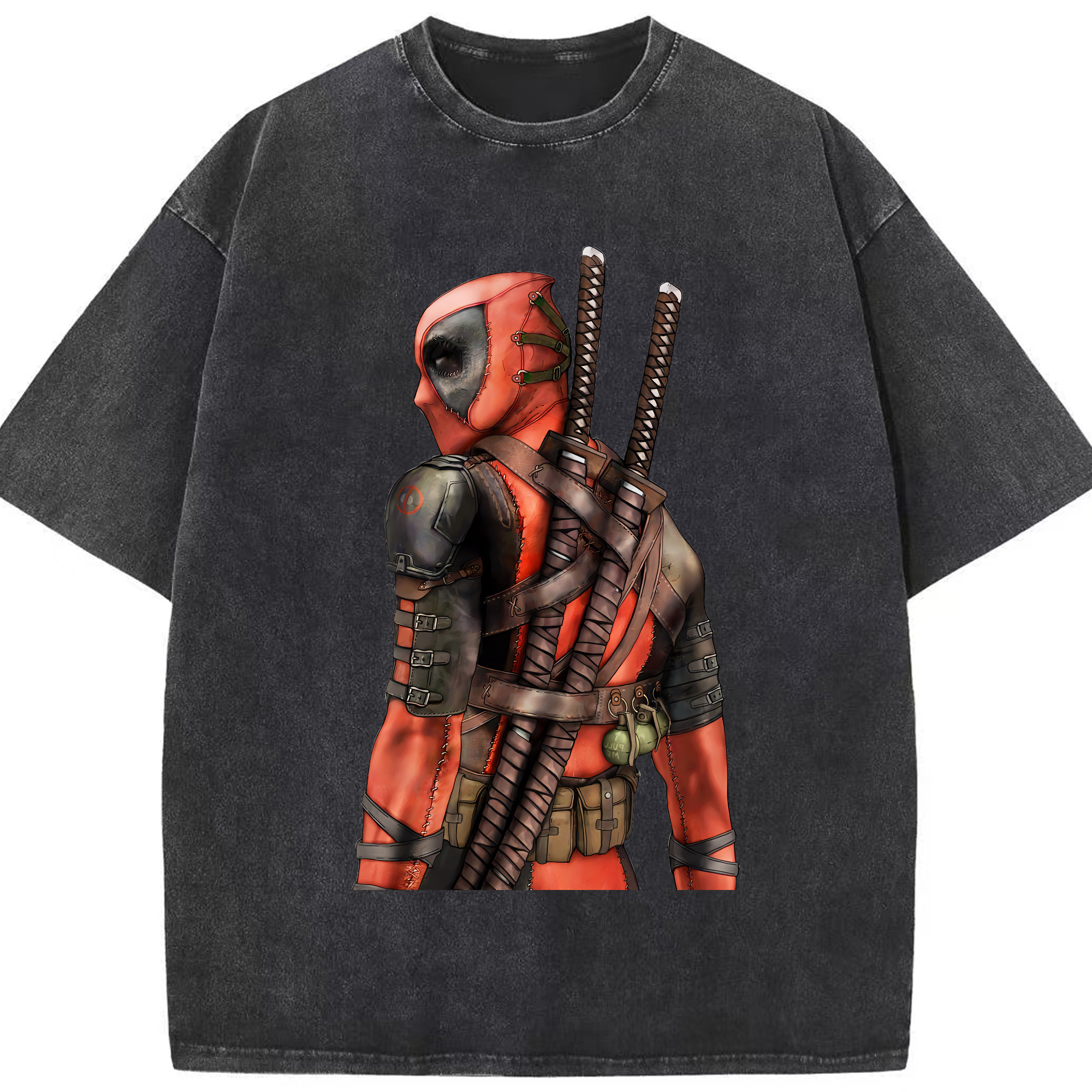 （画像用） Deadpool デッドプール 綿100% ヴィンテージ風 半袖Tシャツ（フロントプリント）