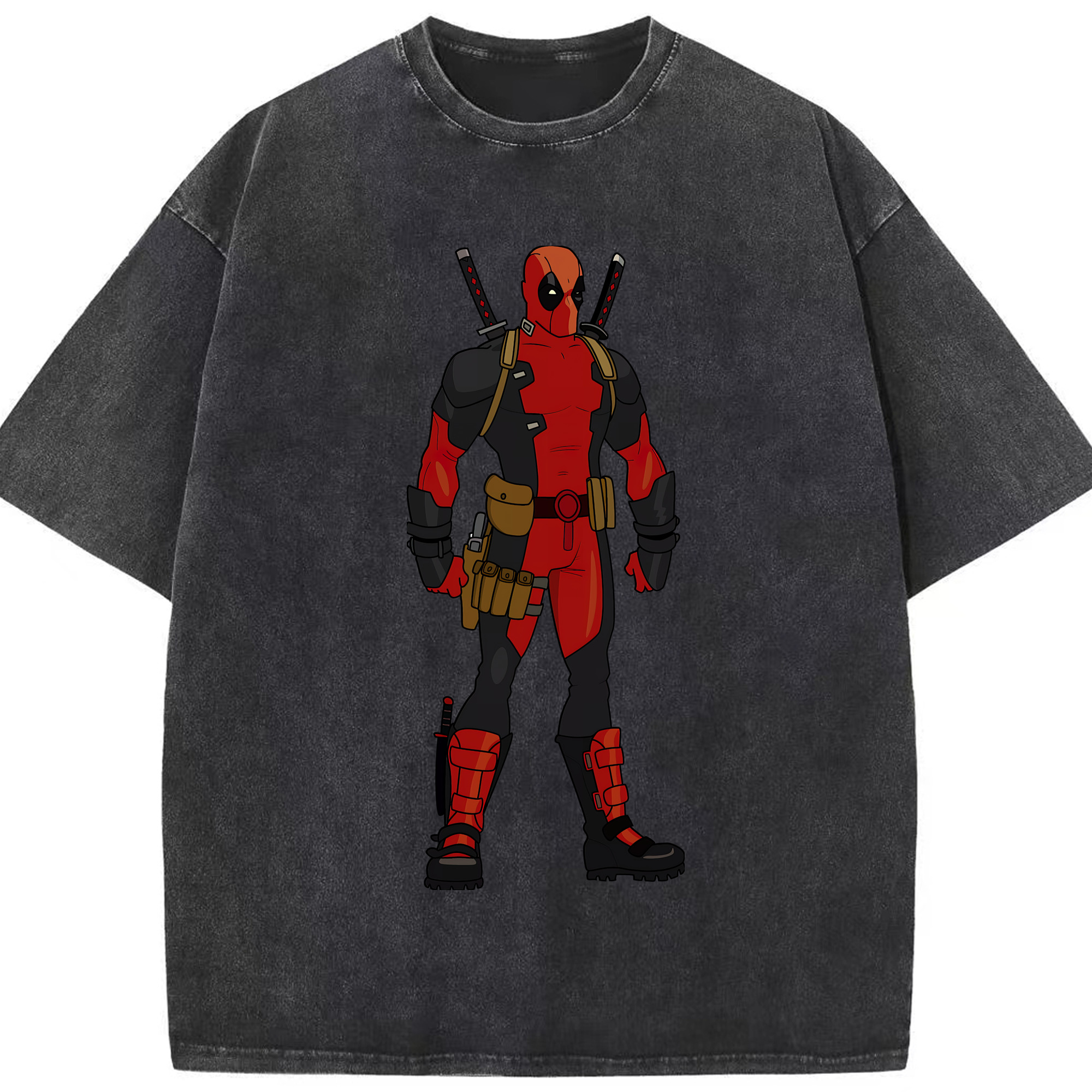 （画像用） Deadpool デッドプール 綿100% ヴィンテージ風 半袖Tシャツ（フロントプリント）