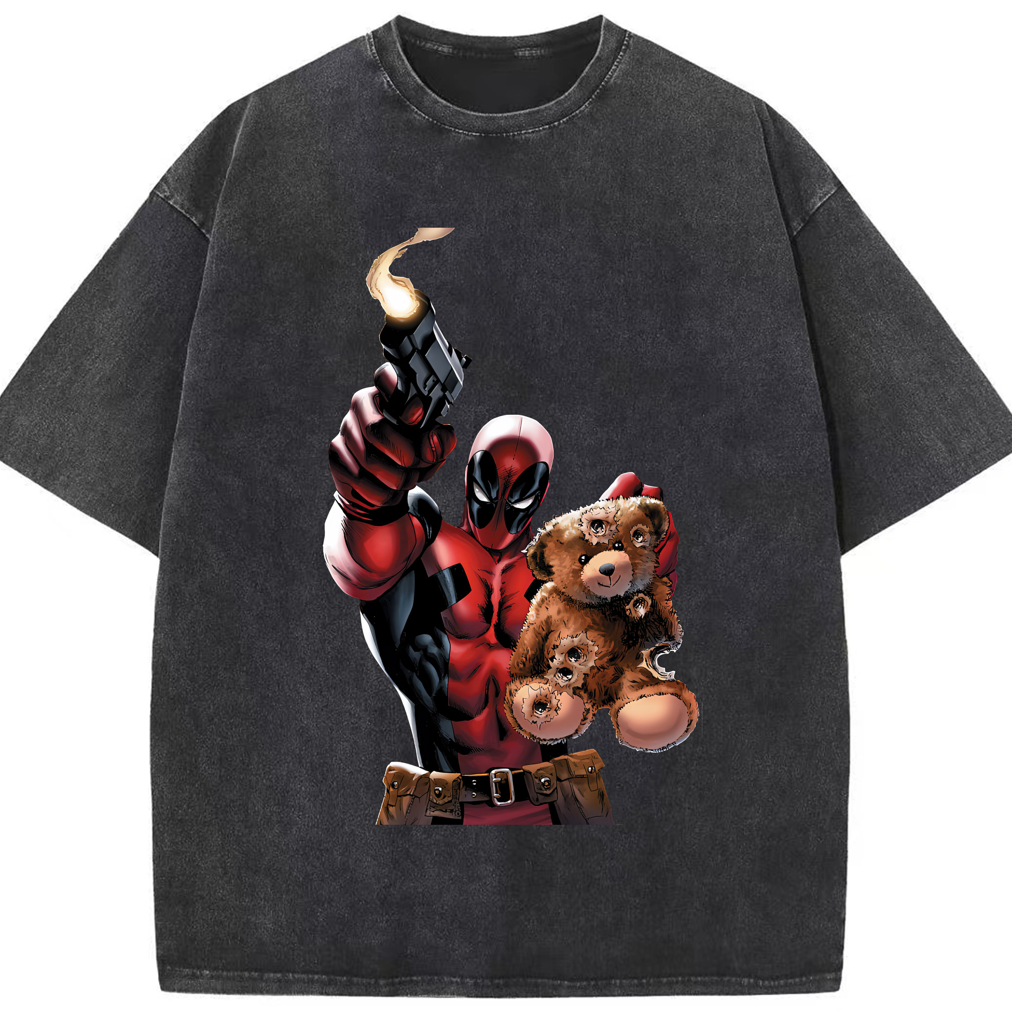（画像用） Deadpool デッドプール 綿100% ヴィンテージ風 半袖Tシャツ（フロントプリント）