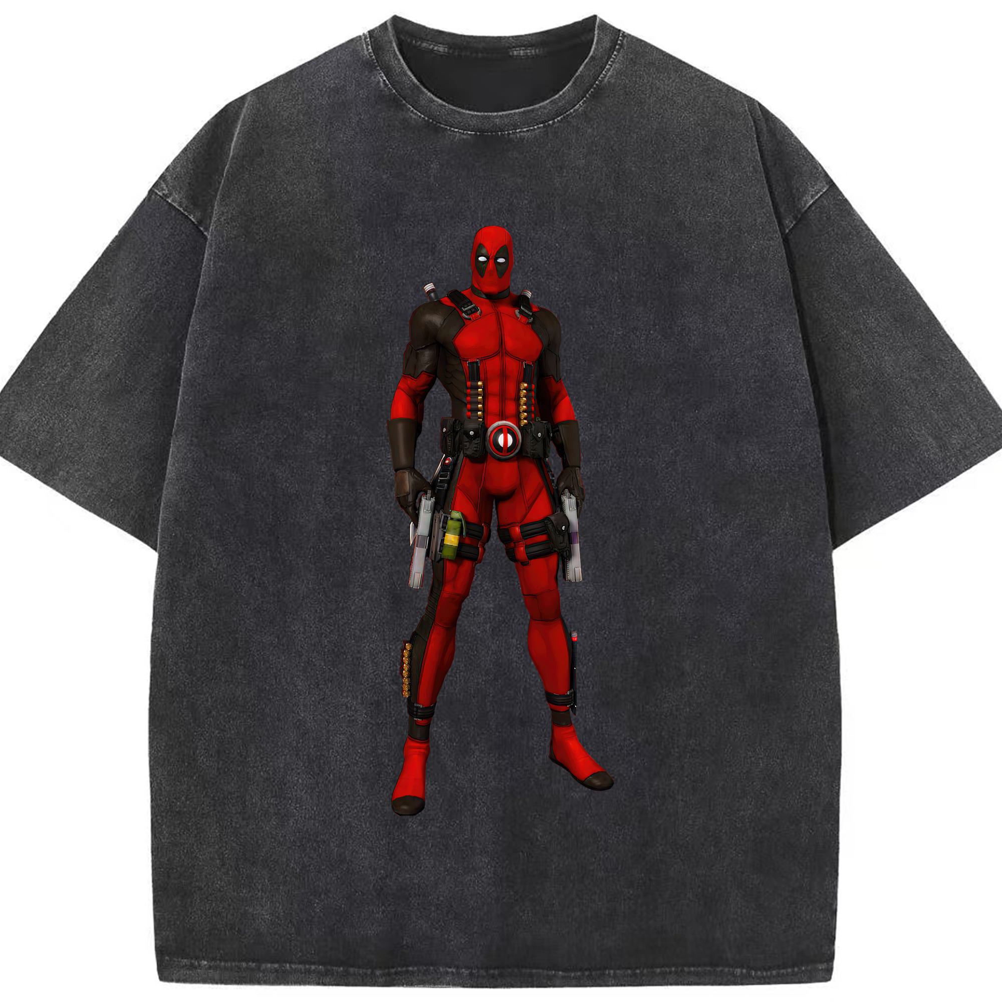 （画像用） Deadpool デッドプール 綿100% ヴィンテージ風 半袖Tシャツ（フロントプリント）