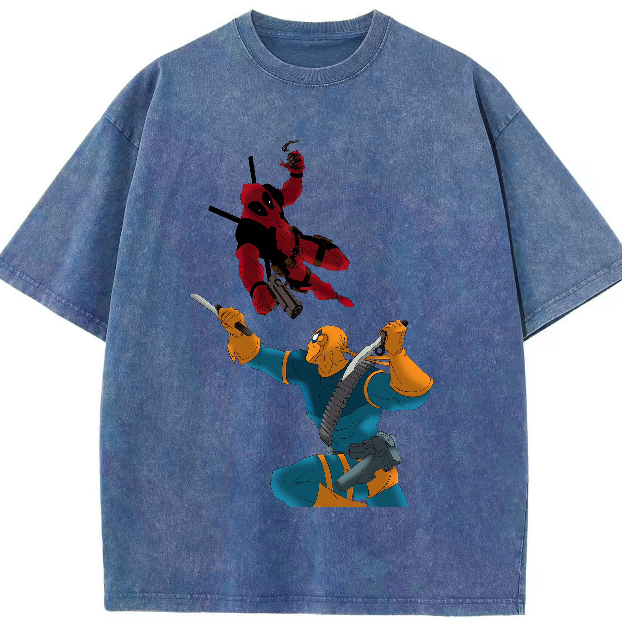 （画像用） Deadpool デッドプール 綿100% ヴィンテージ風 半袖Tシャツ（フロントプリント）