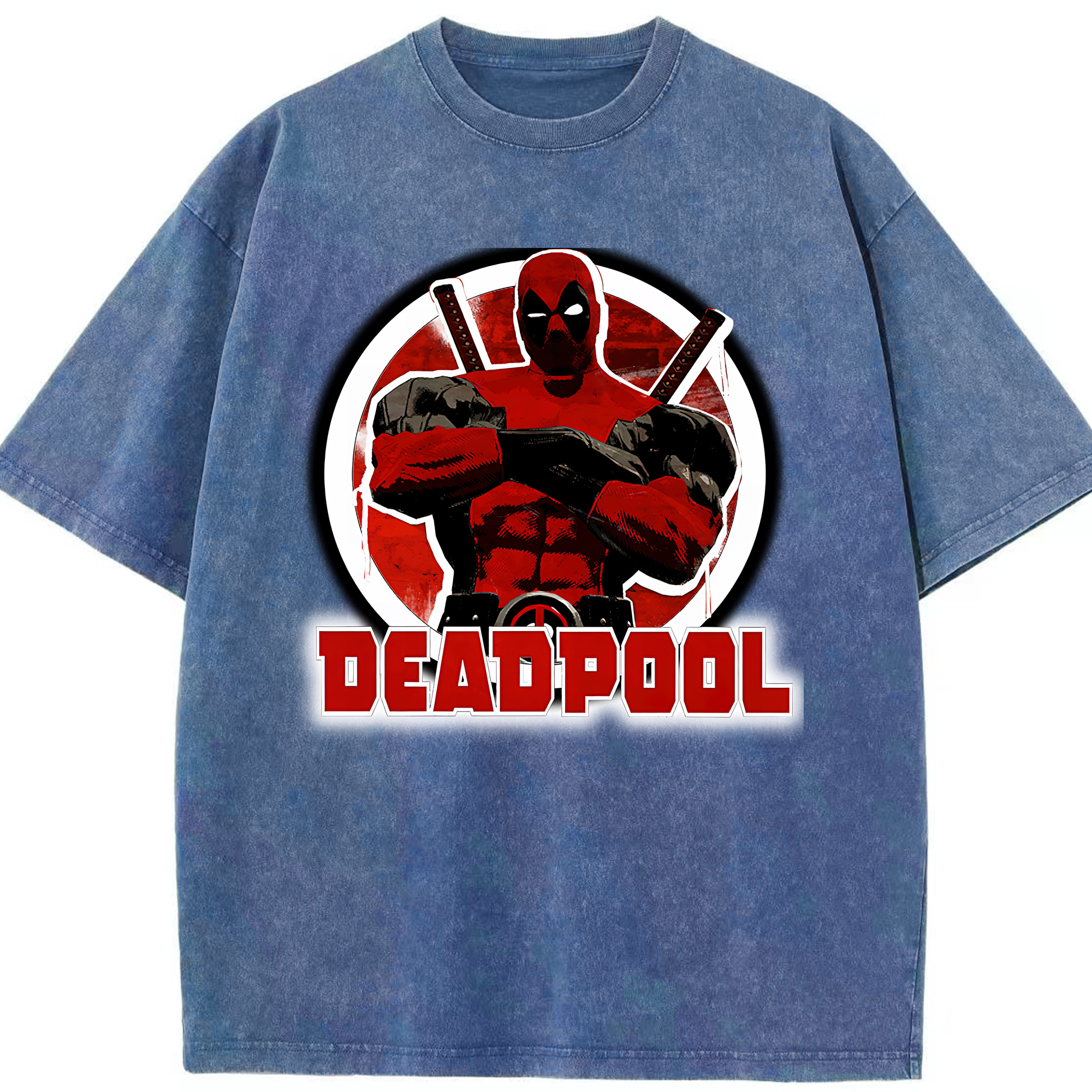 （画像用） Deadpool デッドプール 綿100% ヴィンテージ風 半袖Tシャツ（フロントプリント）