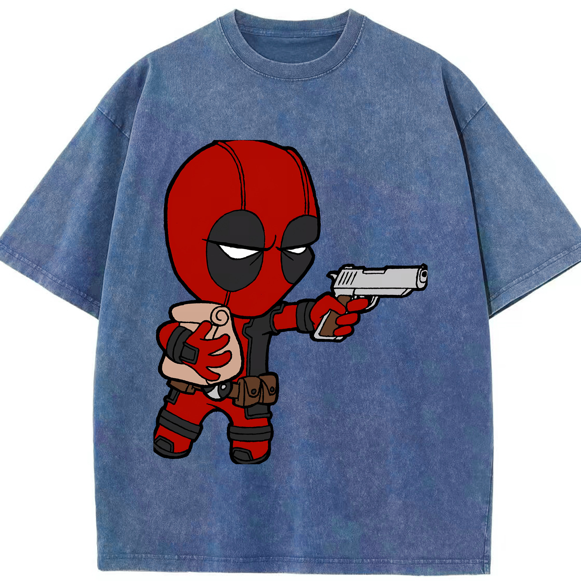 （画像用） Deadpool デッドプール 綿100% ヴィンテージ風 半袖Tシャツ（フロントプリント）