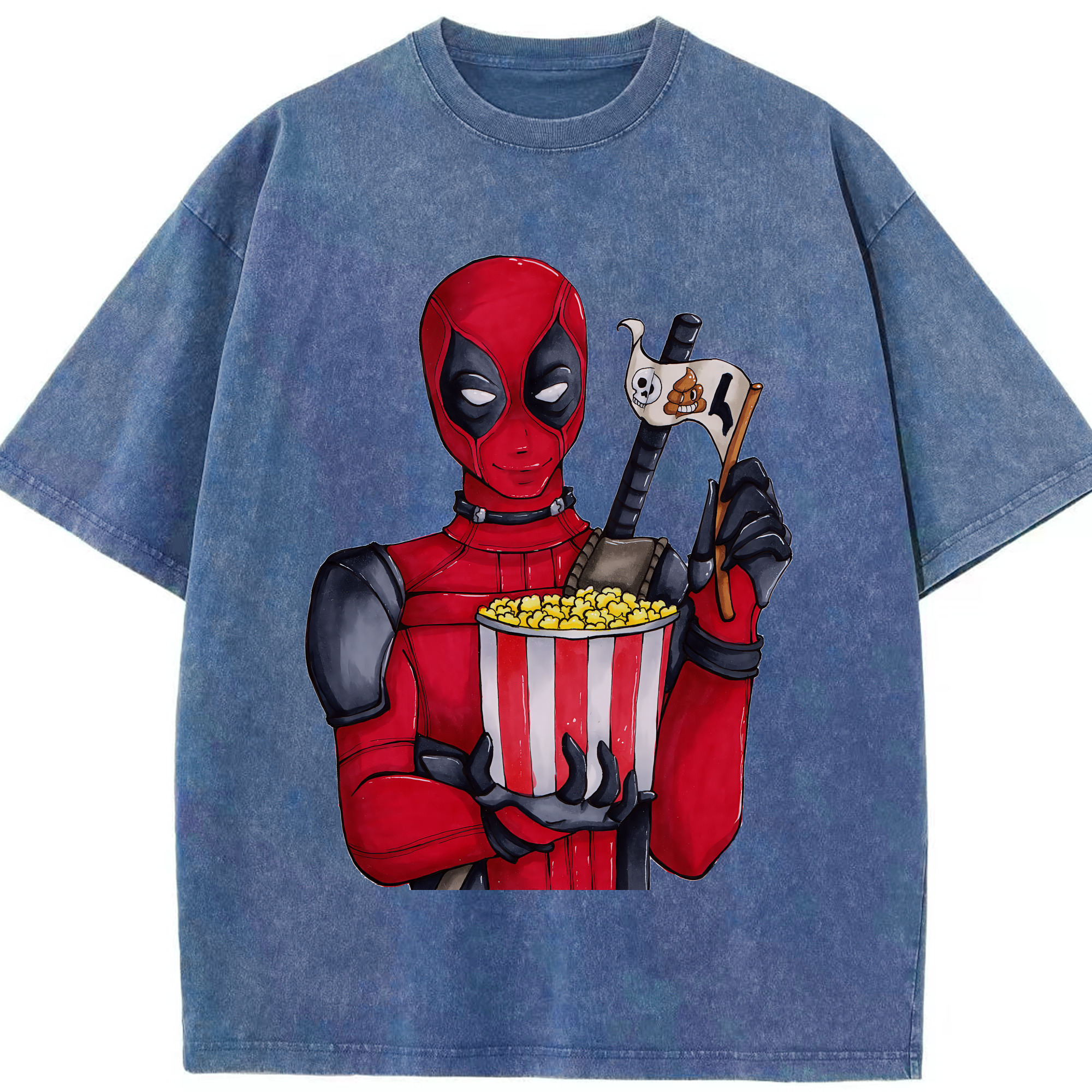 （画像用） Deadpool デッドプール 綿100% ヴィンテージ風 半袖Tシャツ（フロントプリント）