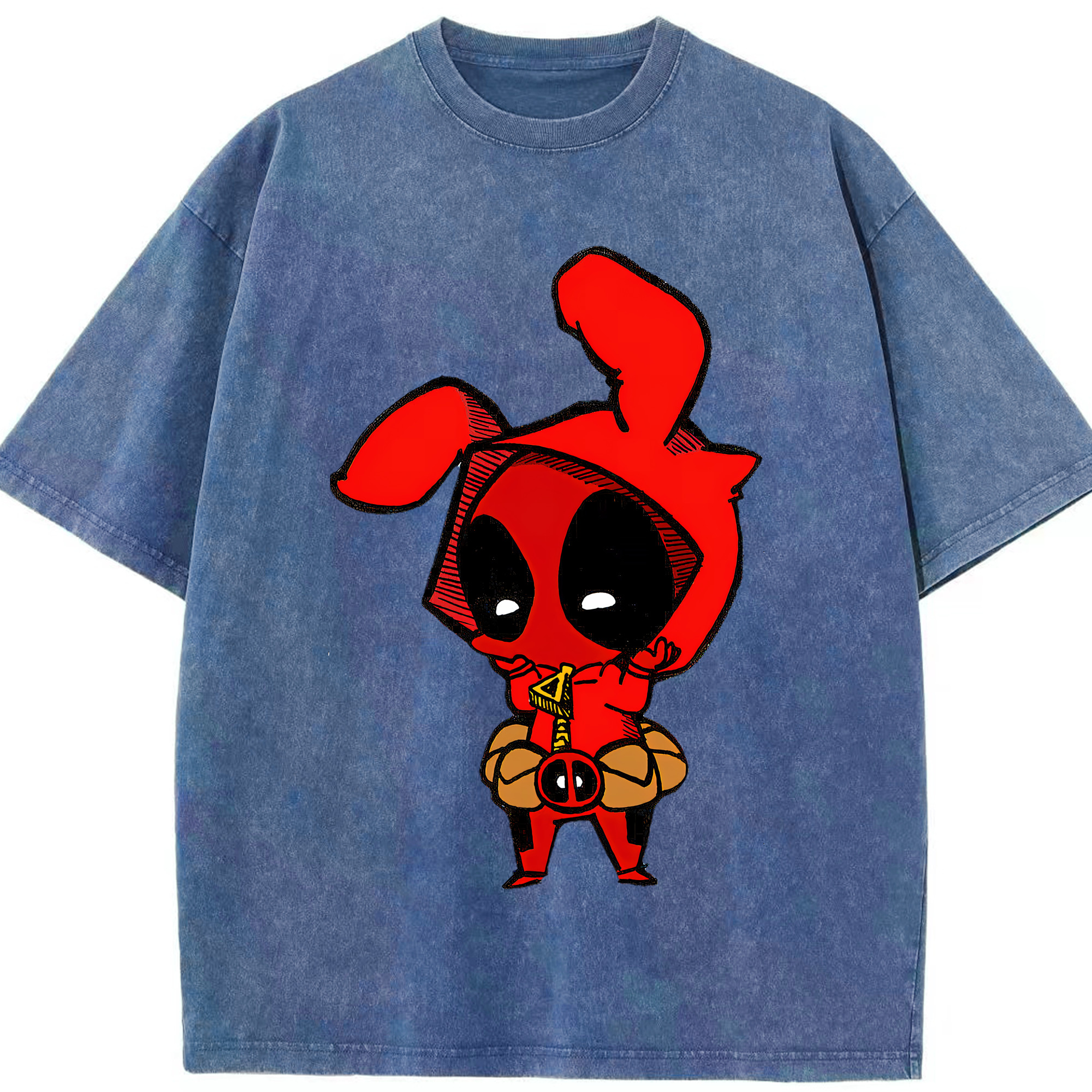 （画像用） Deadpool デッドプール 綿100% ヴィンテージ風 半袖Tシャツ（フロントプリント）