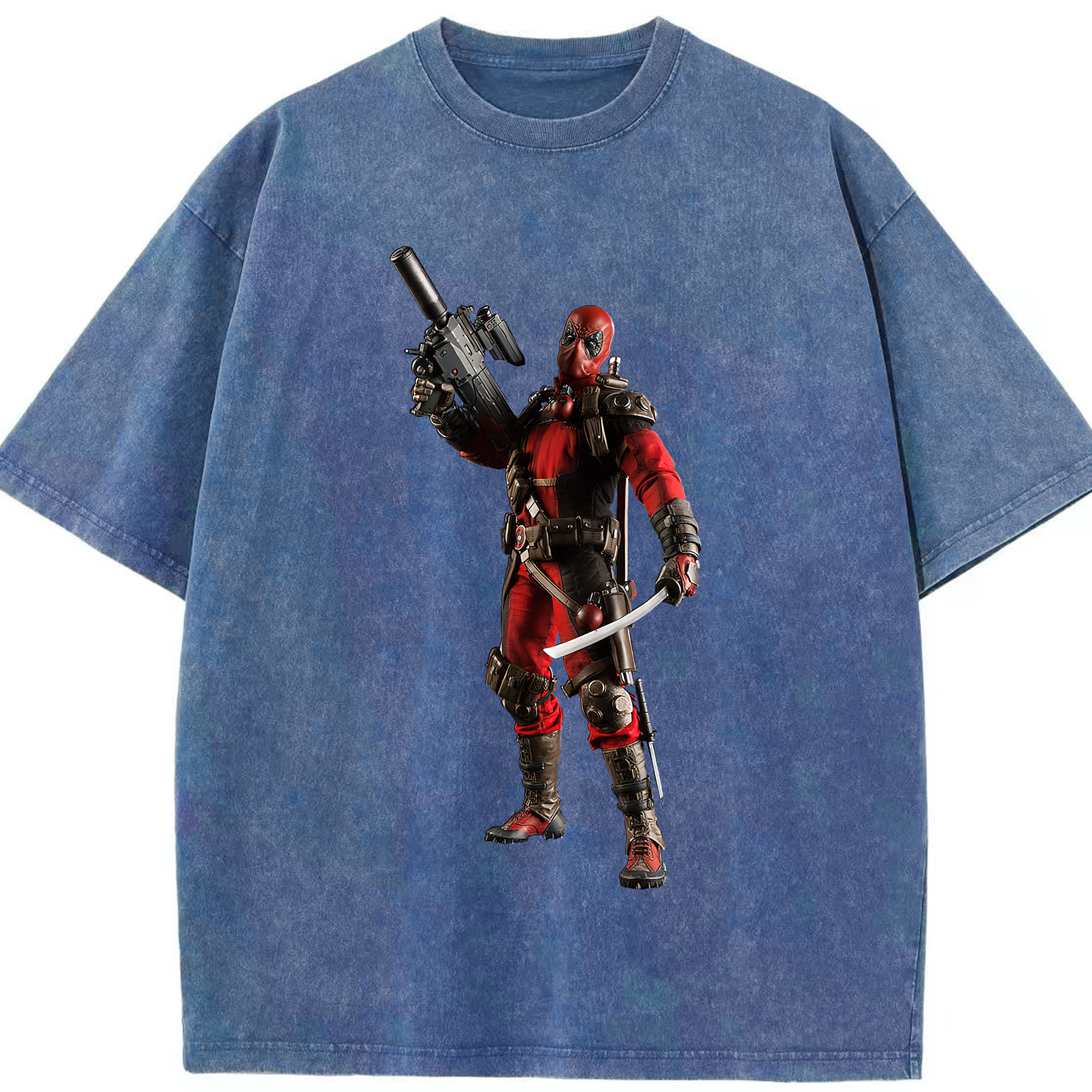 （画像用） Deadpool デッドプール 綿100% ヴィンテージ風 半袖Tシャツ（フロントプリント）