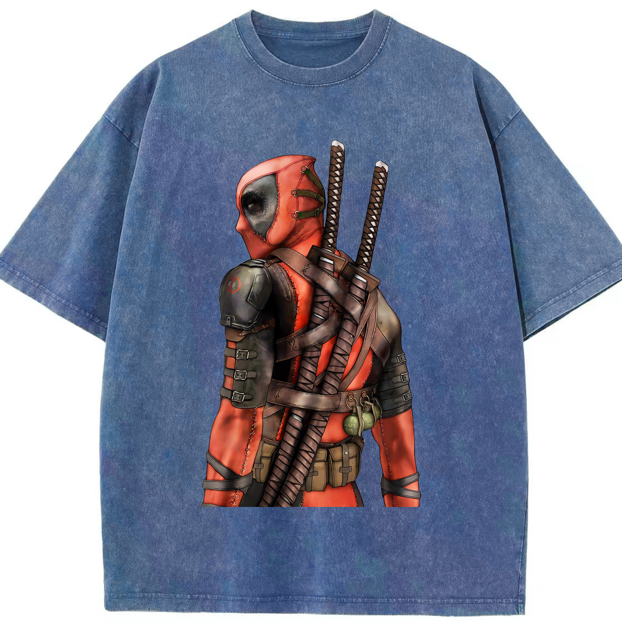 （画像用） Deadpool デッドプール 綿100% ヴィンテージ風 半袖Tシャツ（フロントプリント）