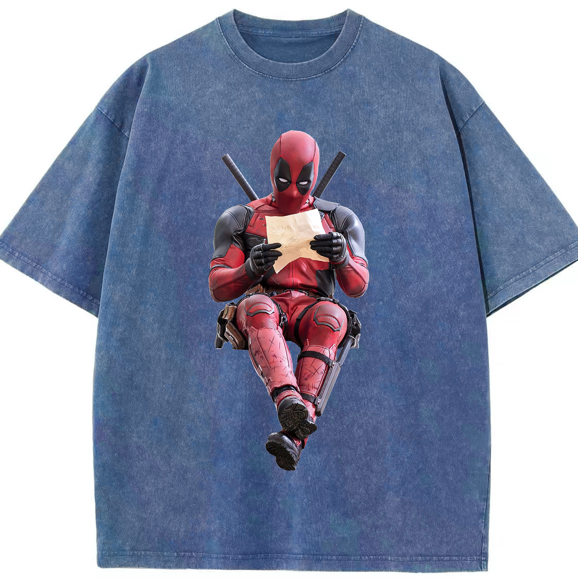 （画像用） Deadpool デッドプール 綿100% ヴィンテージ風 半袖Tシャツ（フロントプリント）