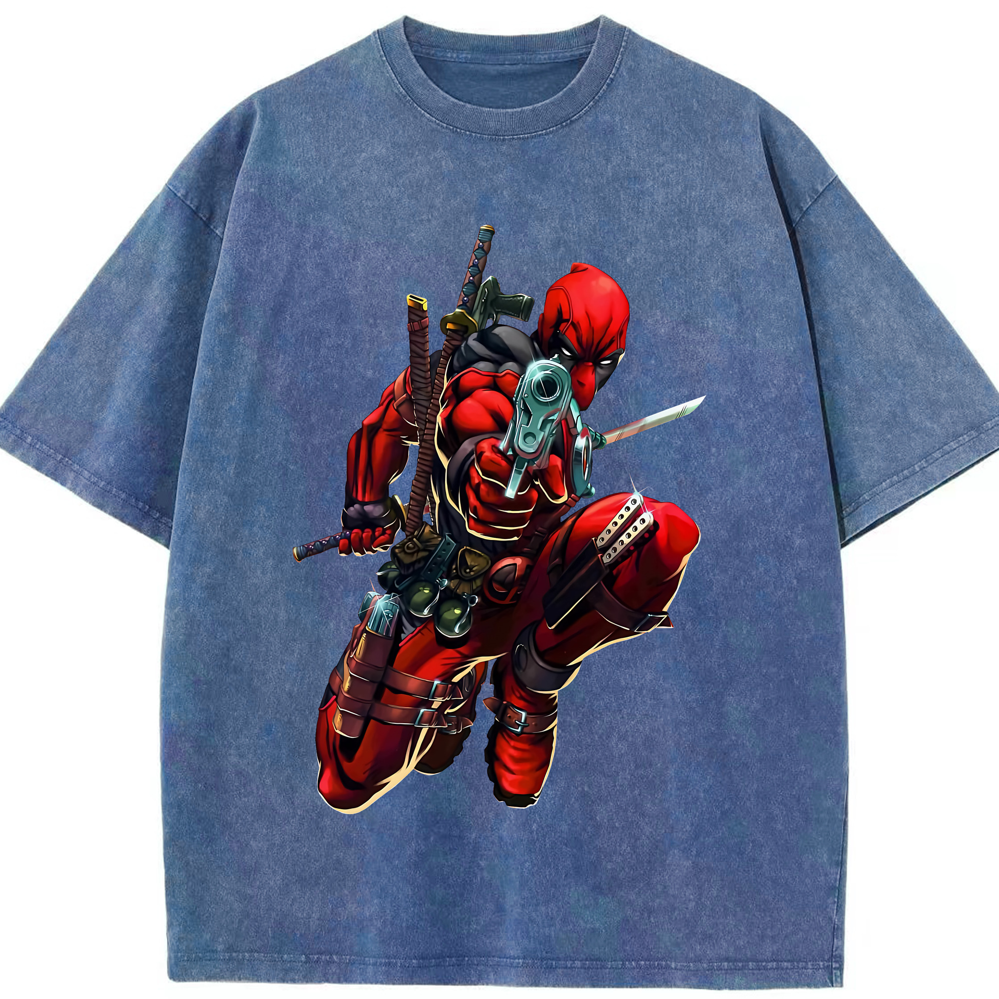 （画像用） Deadpool デッドプール 綿100% ヴィンテージ風 半袖Tシャツ（フロントプリント）