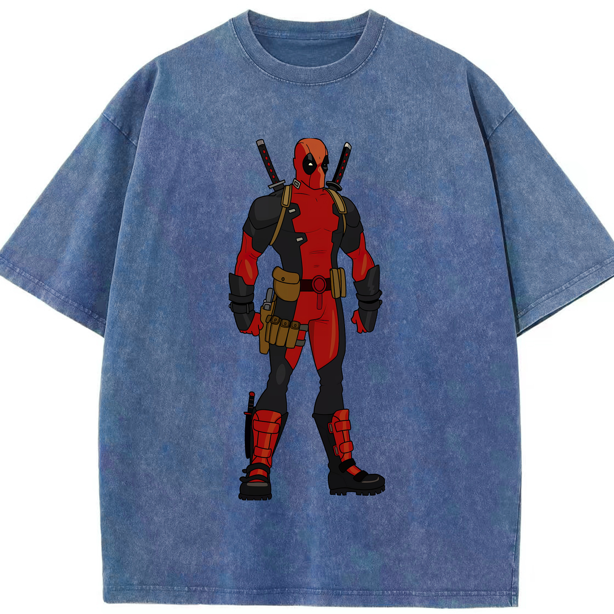 （画像用） Deadpool デッドプール 綿100% ヴィンテージ風 半袖Tシャツ（フロントプリント）