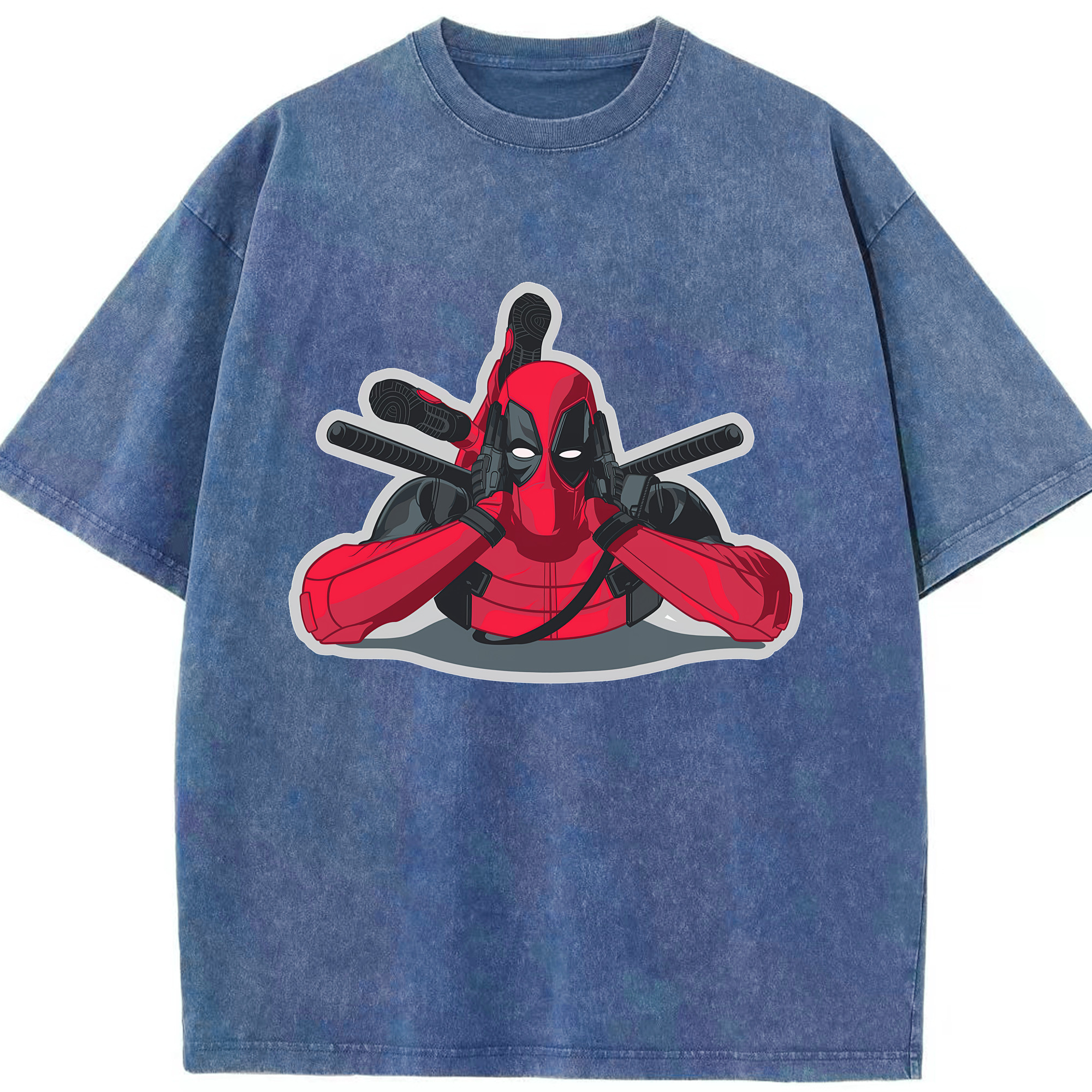 （画像用） Deadpool デッドプール 綿100% ヴィンテージ風 半袖Tシャツ（フロントプリント）