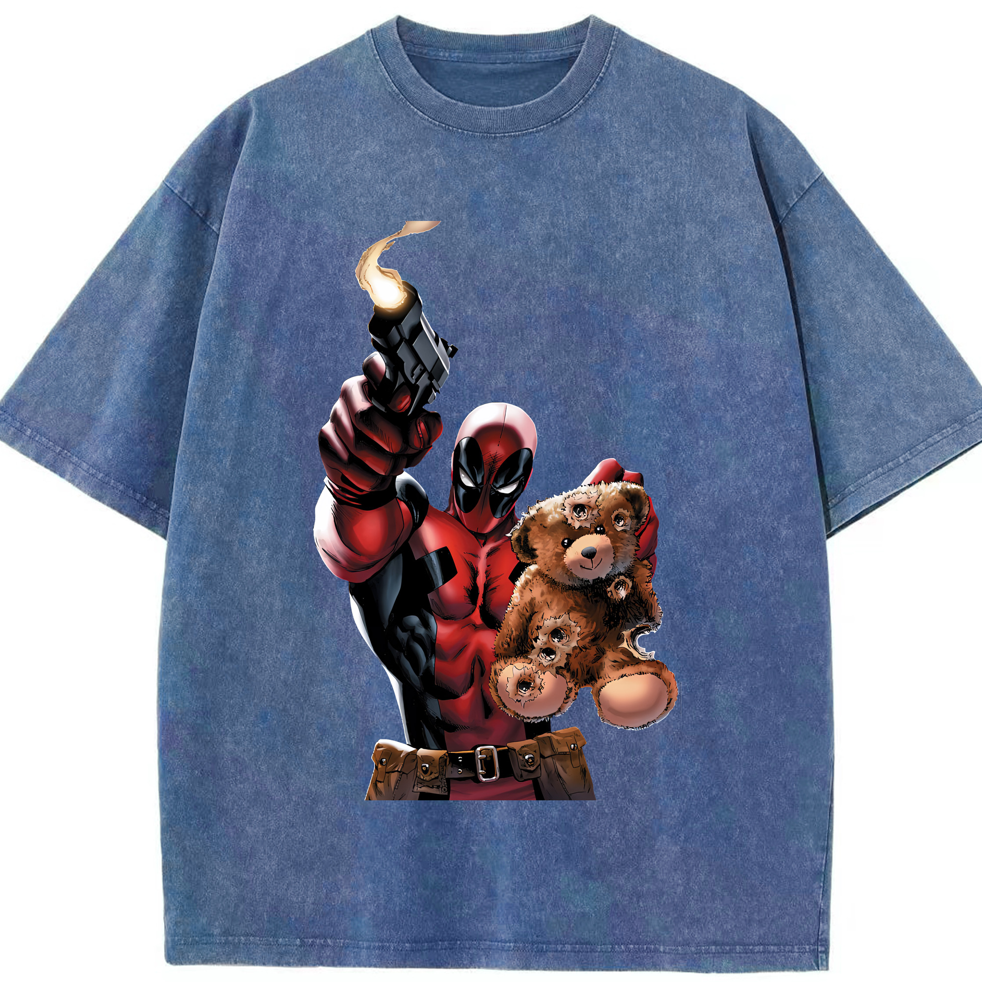 （画像用） Deadpool デッドプール 綿100% ヴィンテージ風 半袖Tシャツ（フロントプリント）