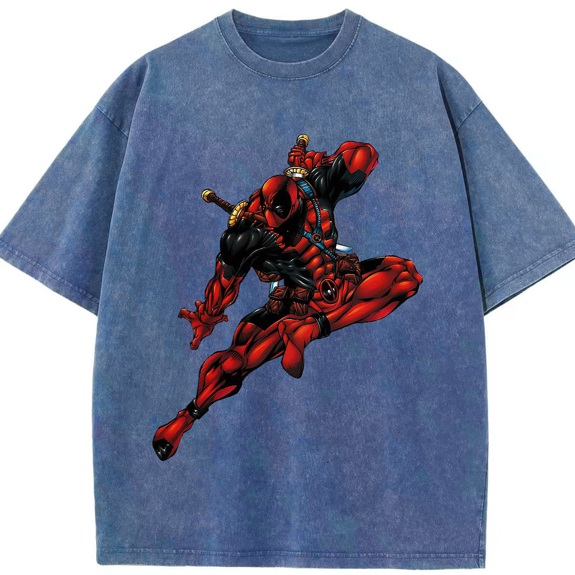 （画像用） Deadpool デッドプール 綿100% ヴィンテージ風 半袖Tシャツ（フロントプリント）