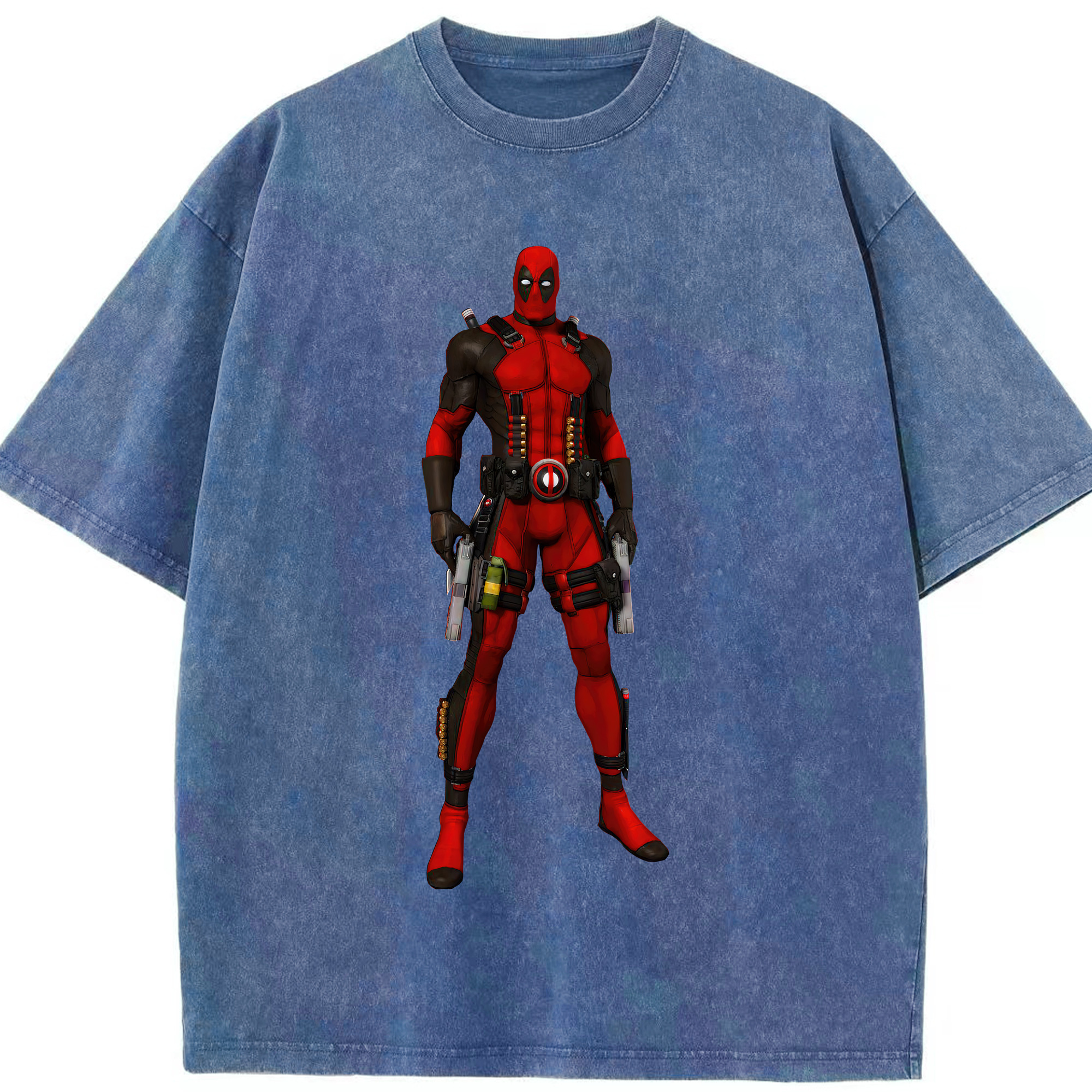 （画像用） Deadpool デッドプール 綿100% ヴィンテージ風 半袖Tシャツ（フロントプリント）