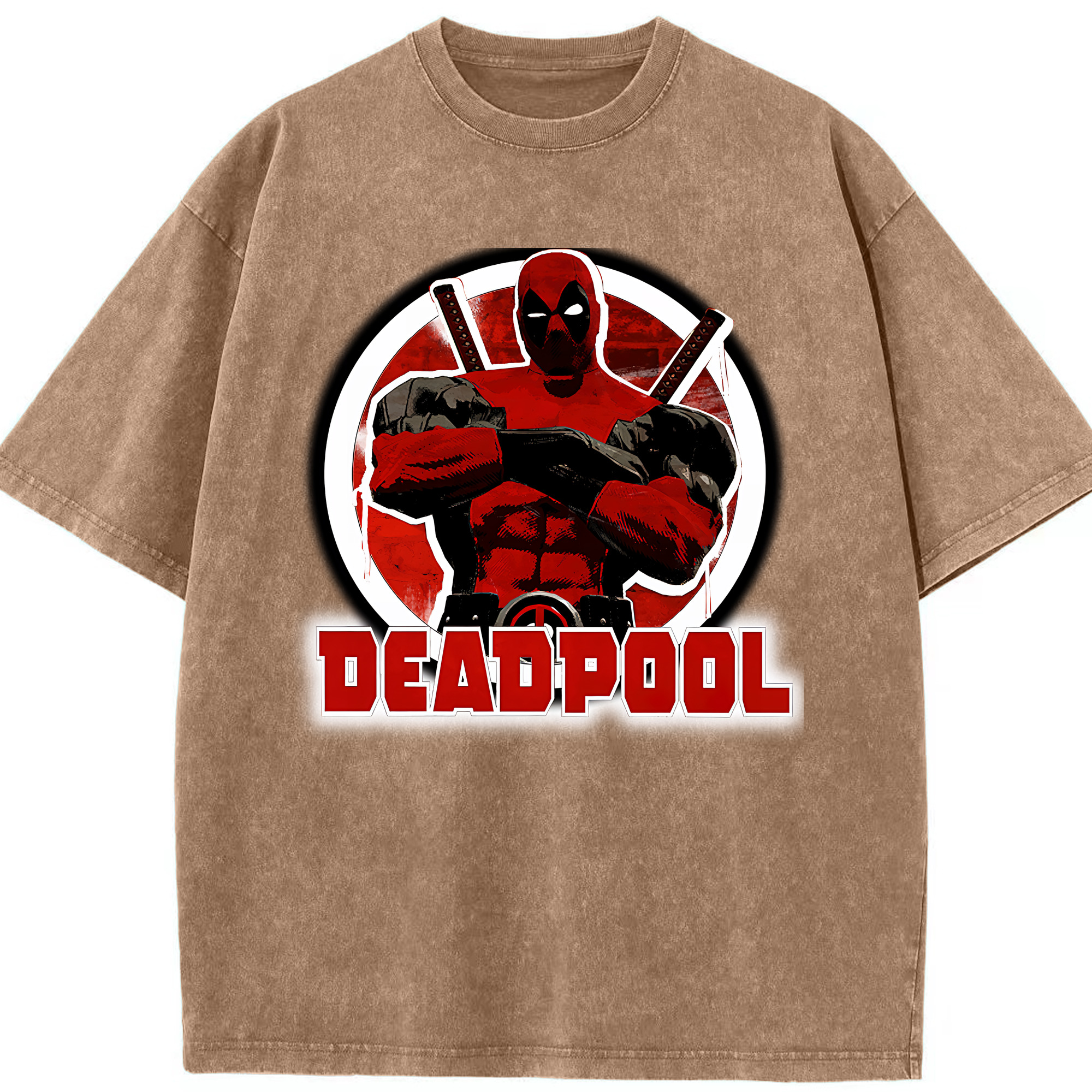 （画像用） Deadpool デッドプール 綿100% ヴィンテージ風 半袖Tシャツ（フロントプリント）