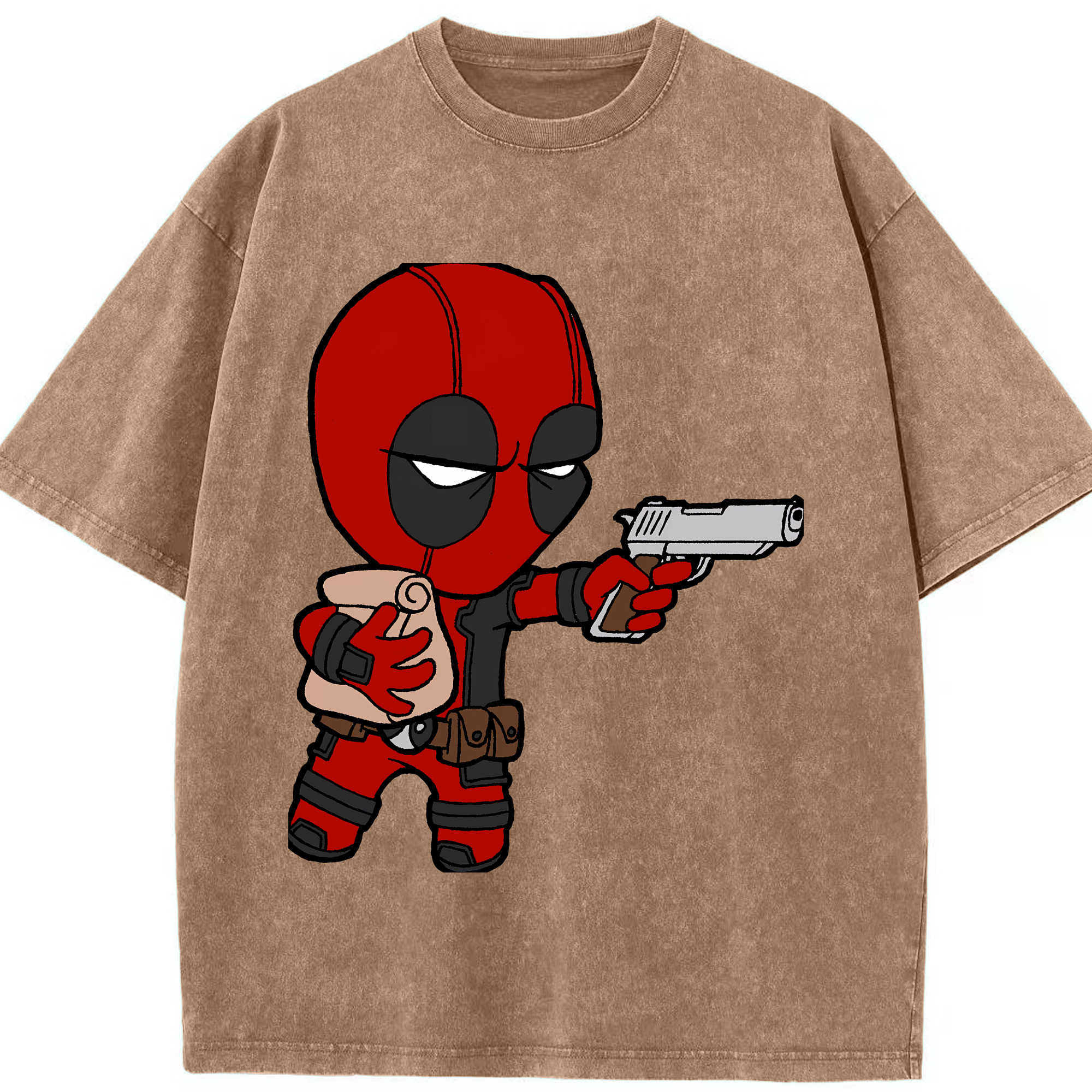 （画像用） Deadpool デッドプール 綿100% ヴィンテージ風 半袖Tシャツ（フロントプリント）