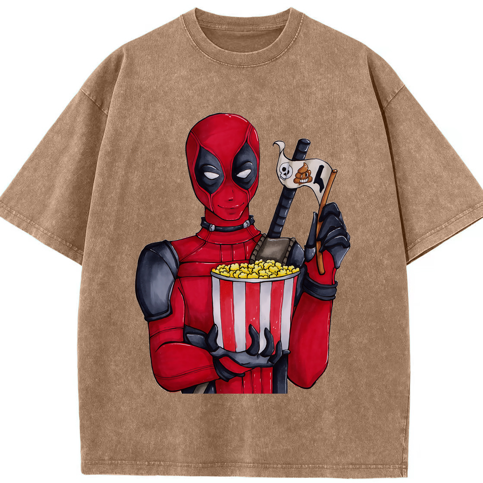 （画像用） Deadpool デッドプール 綿100% ヴィンテージ風 半袖Tシャツ（フロントプリント）