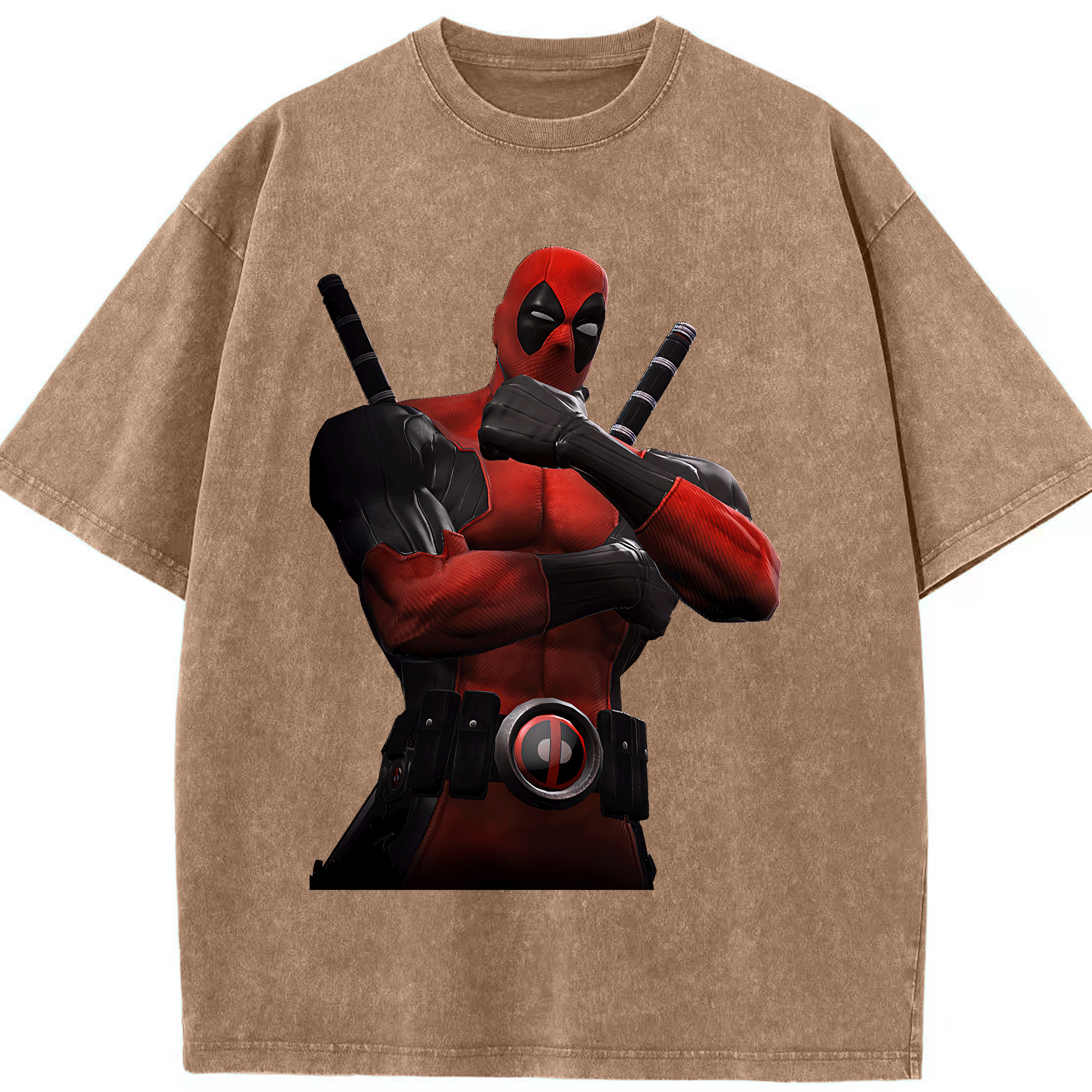 （画像用） Deadpool デッドプール 綿100% ヴィンテージ風 半袖Tシャツ（フロントプリント）
