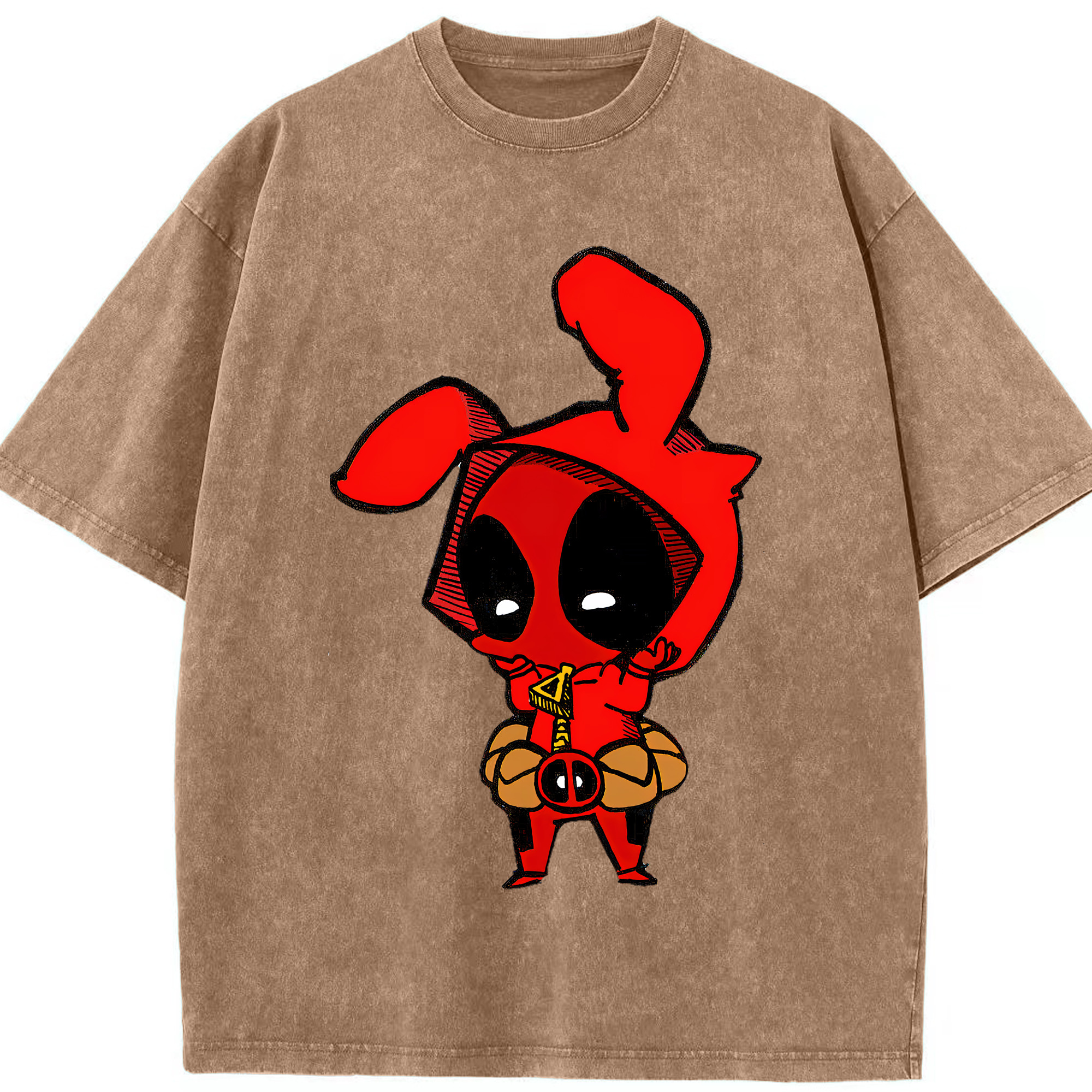 （画像用） Deadpool デッドプール 綿100% ヴィンテージ風 半袖Tシャツ（フロントプリント）