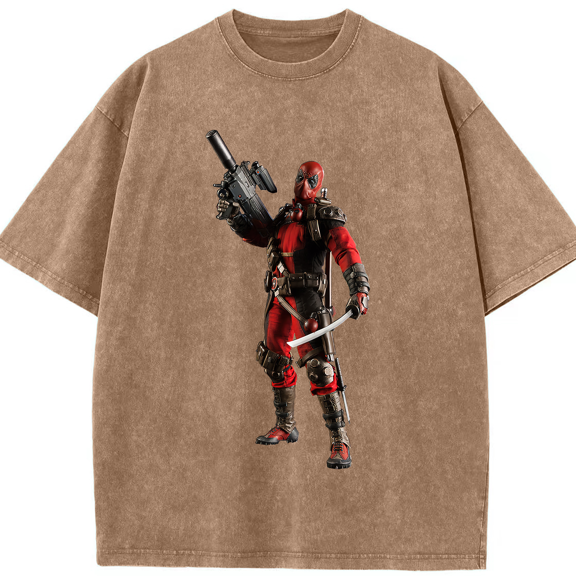 （画像用） Deadpool デッドプール 綿100% ヴィンテージ風 半袖Tシャツ（フロントプリント）