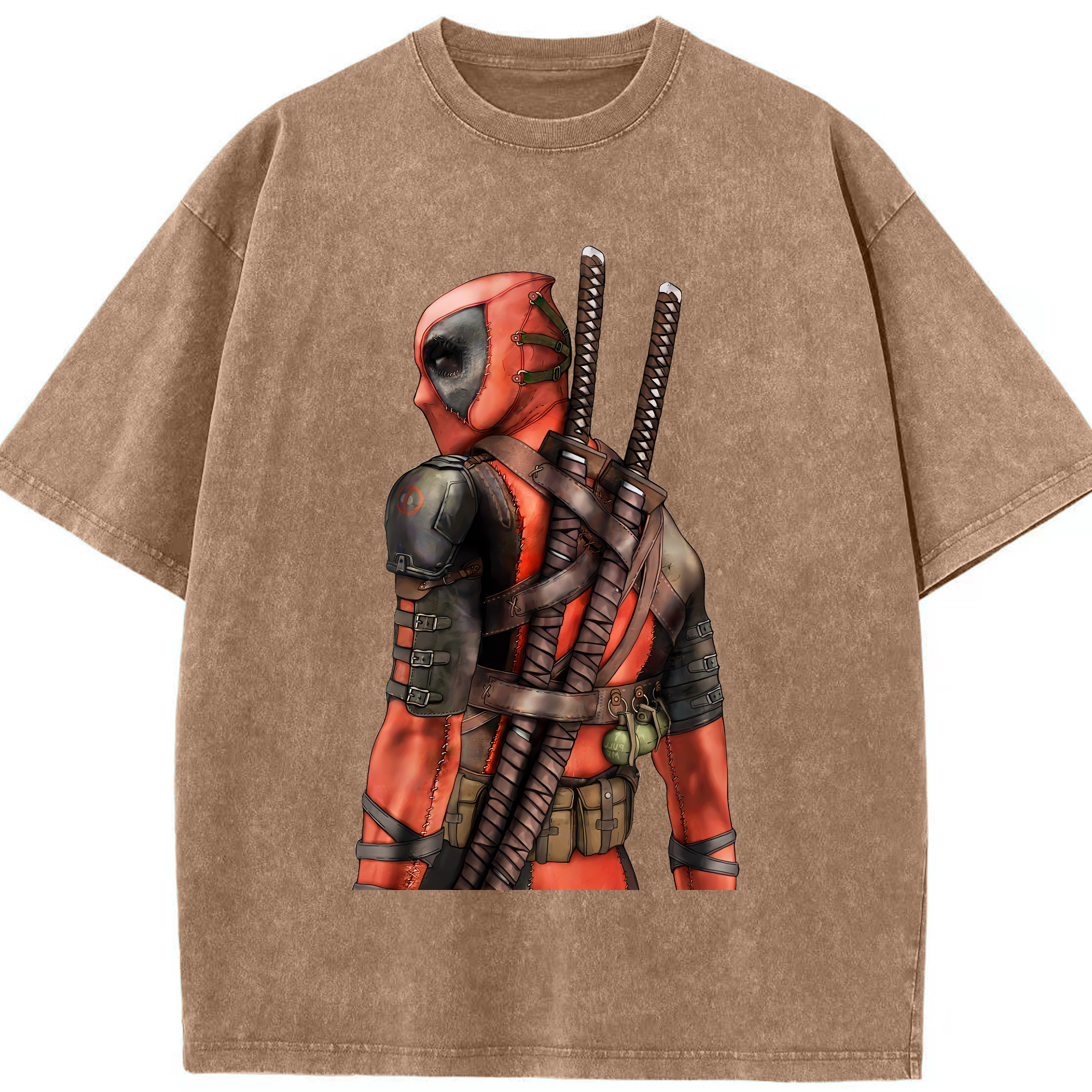（画像用） Deadpool デッドプール 綿100% ヴィンテージ風 半袖Tシャツ（フロントプリント）