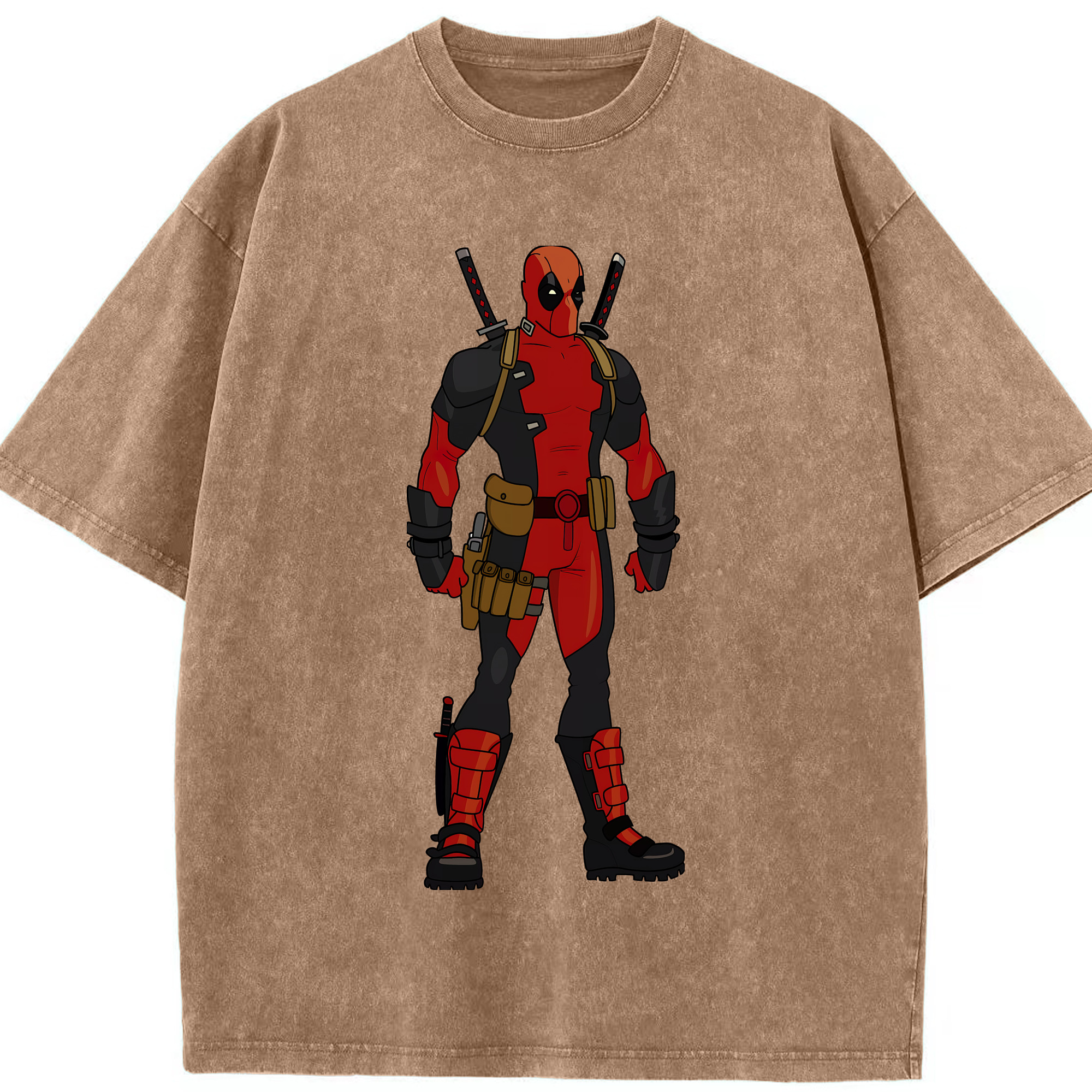 （画像用） Deadpool デッドプール 綿100% ヴィンテージ風 半袖Tシャツ（フロントプリント）