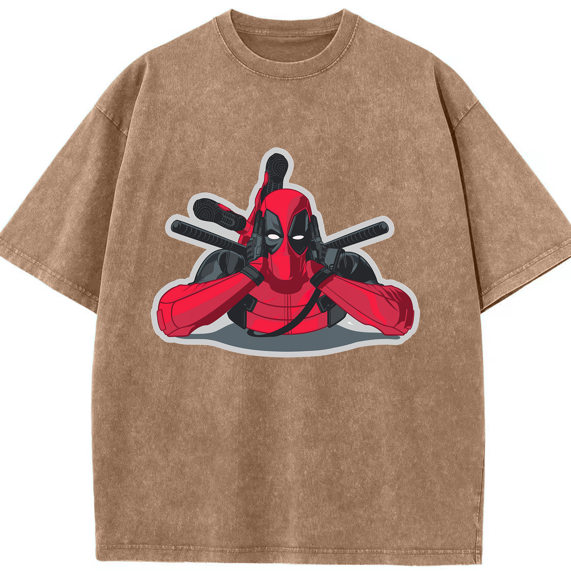 （画像用） Deadpool デッドプール 綿100% ヴィンテージ風 半袖Tシャツ（フロントプリント）