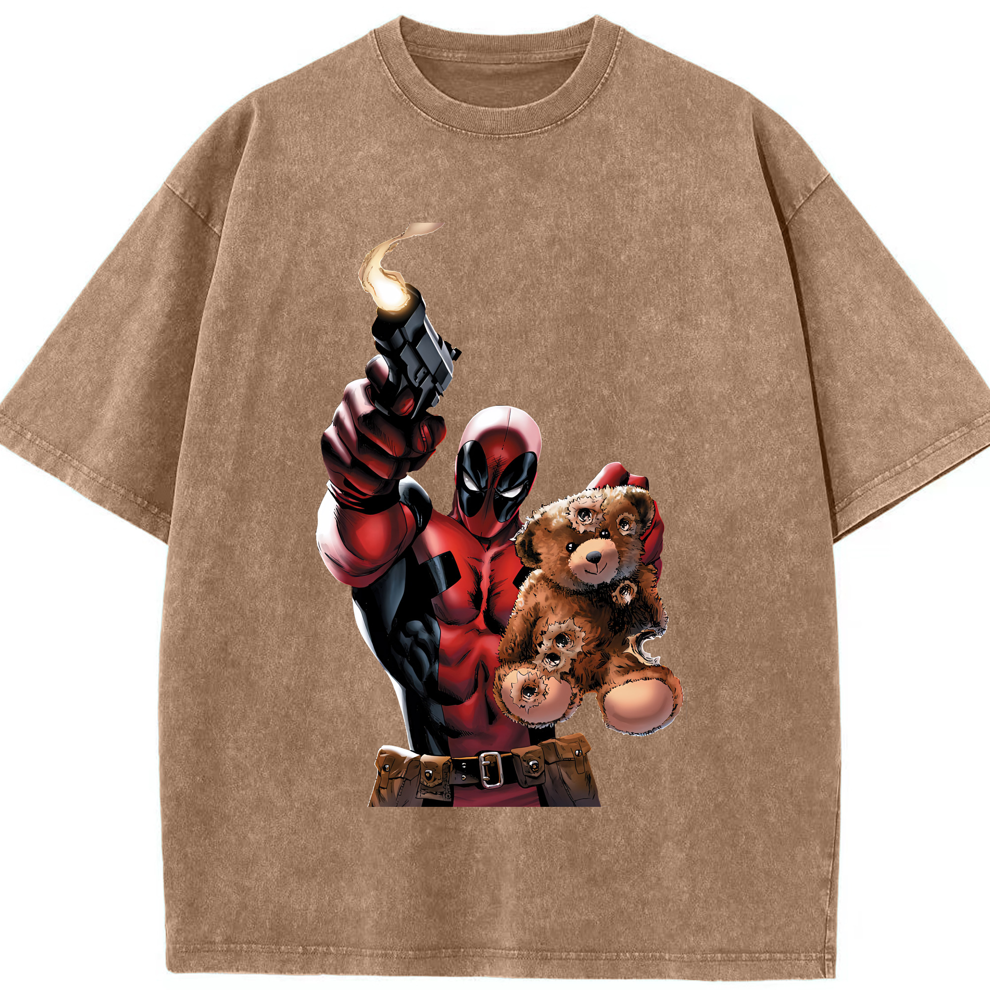 （画像用） Deadpool デッドプール 綿100% ヴィンテージ風 半袖Tシャツ（フロントプリント）