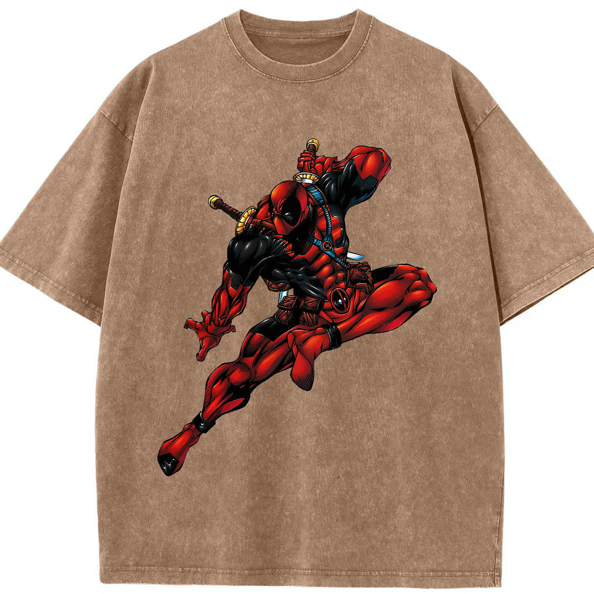 （画像用） Deadpool デッドプール 綿100% ヴィンテージ風 半袖Tシャツ（フロントプリント）