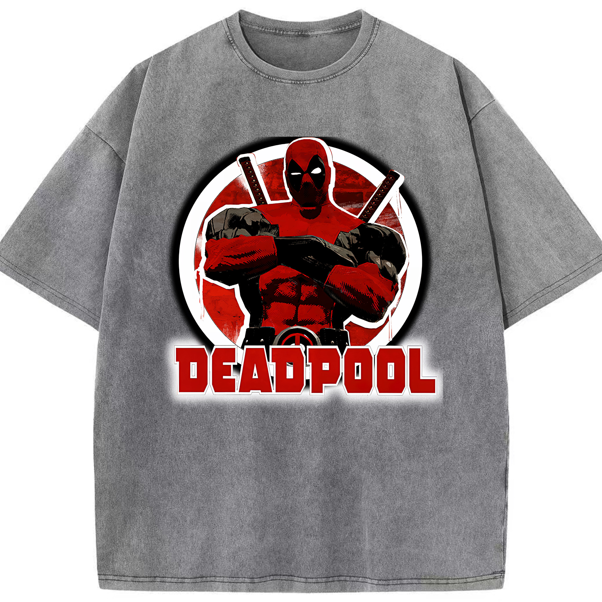 （画像用） Deadpool デッドプール 綿100% ヴィンテージ風 半袖Tシャツ（フロントプリント）