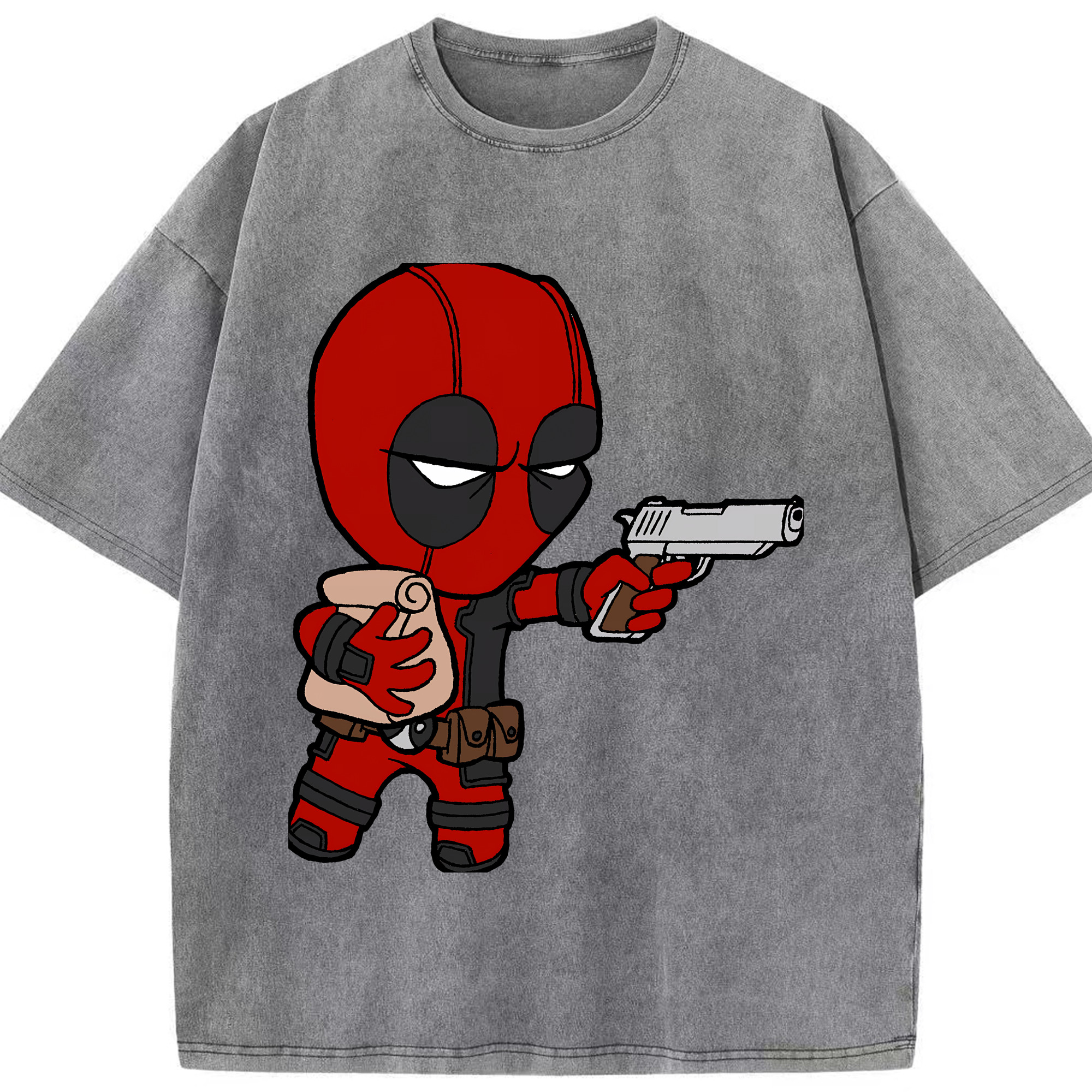 （画像用） Deadpool デッドプール 綿100% ヴィンテージ風 半袖Tシャツ（フロントプリント）