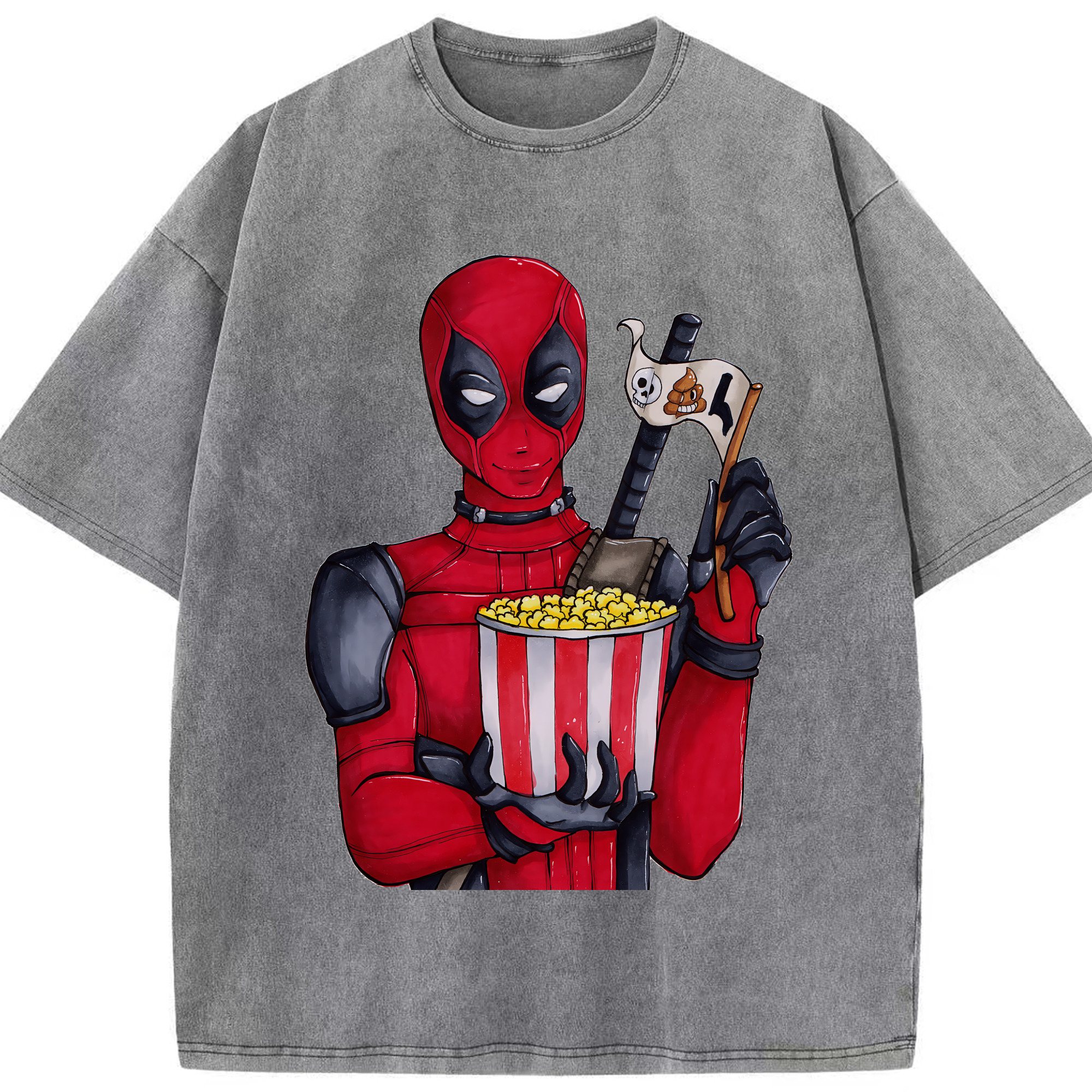 （画像用） Deadpool デッドプール 綿100% ヴィンテージ風 半袖Tシャツ（フロントプリント）