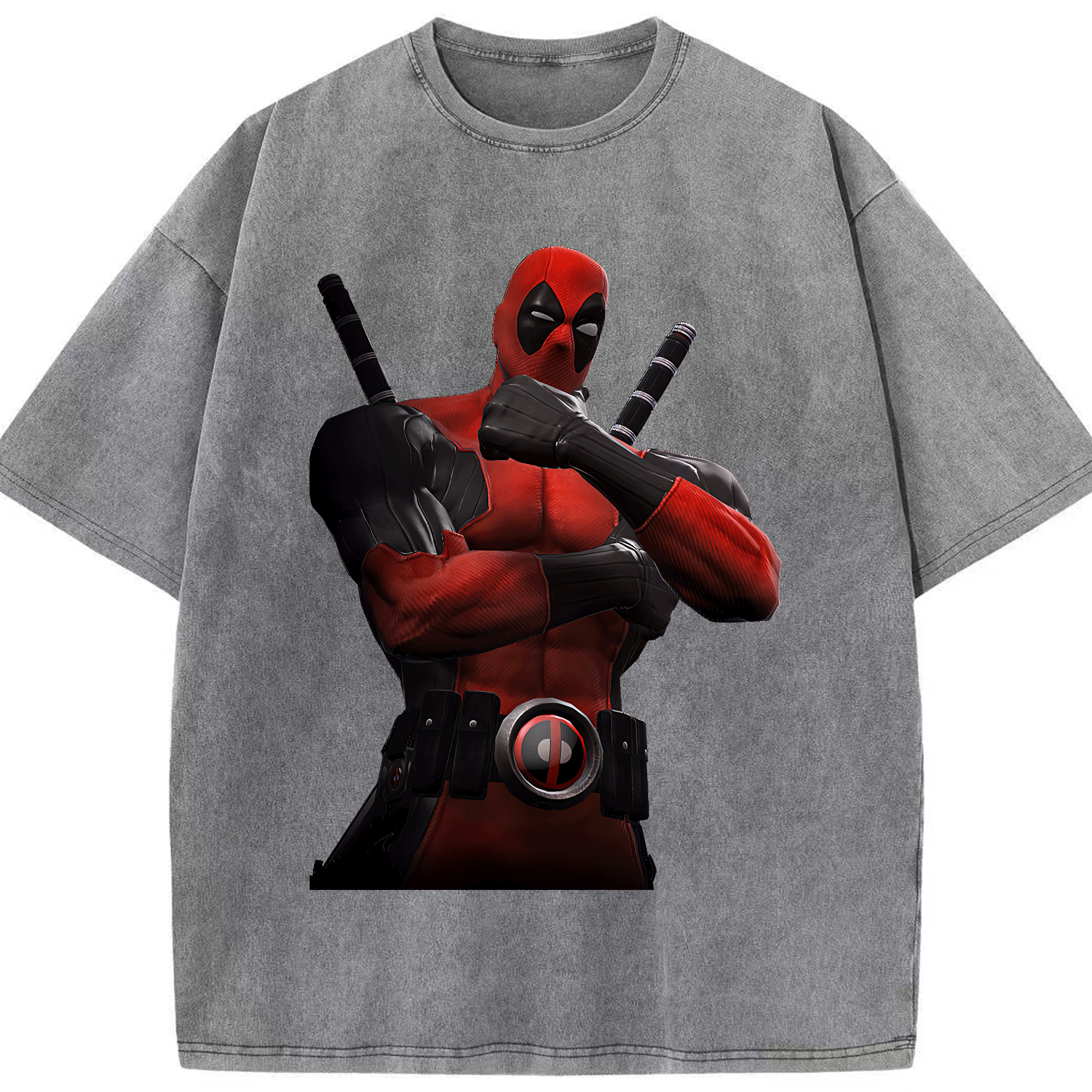 （画像用） Deadpool デッドプール 綿100% ヴィンテージ風 半袖Tシャツ（フロントプリント）