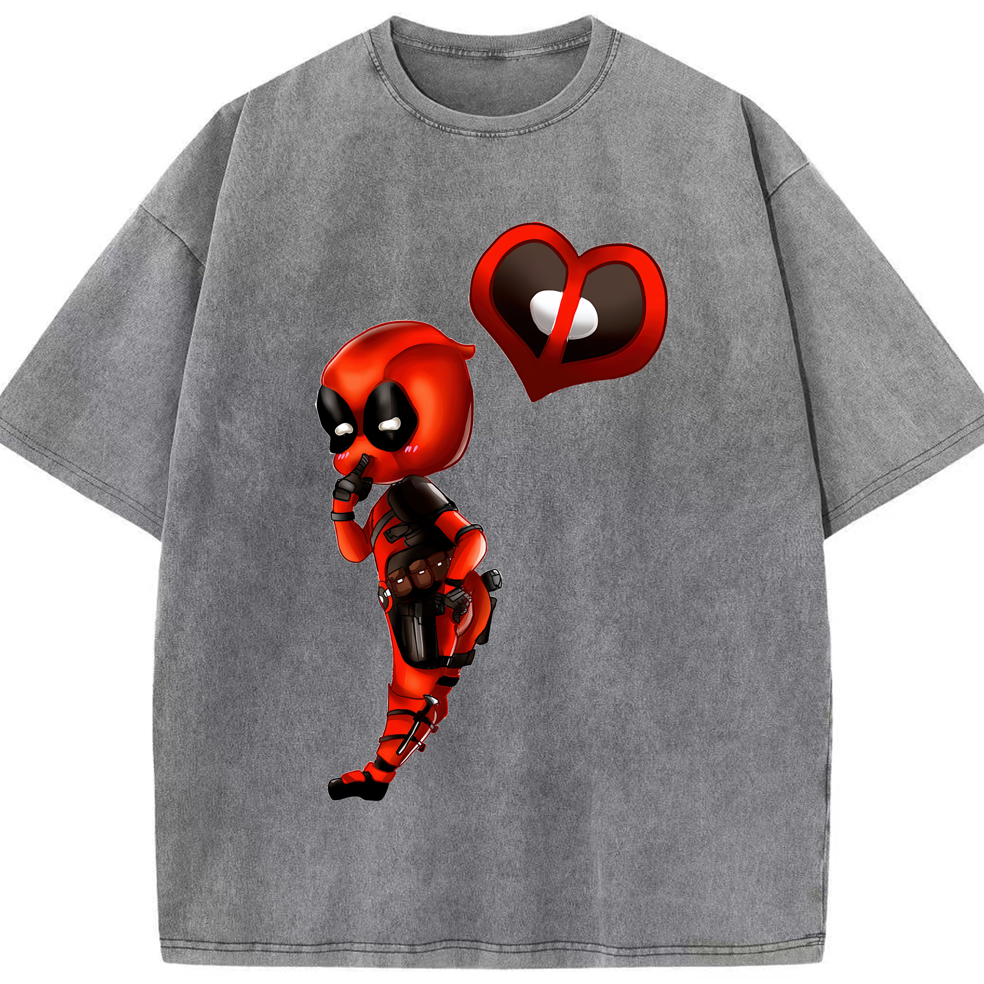 （画像用） Deadpool デッドプール 綿100% ヴィンテージ風 半袖Tシャツ（フロントプリント）