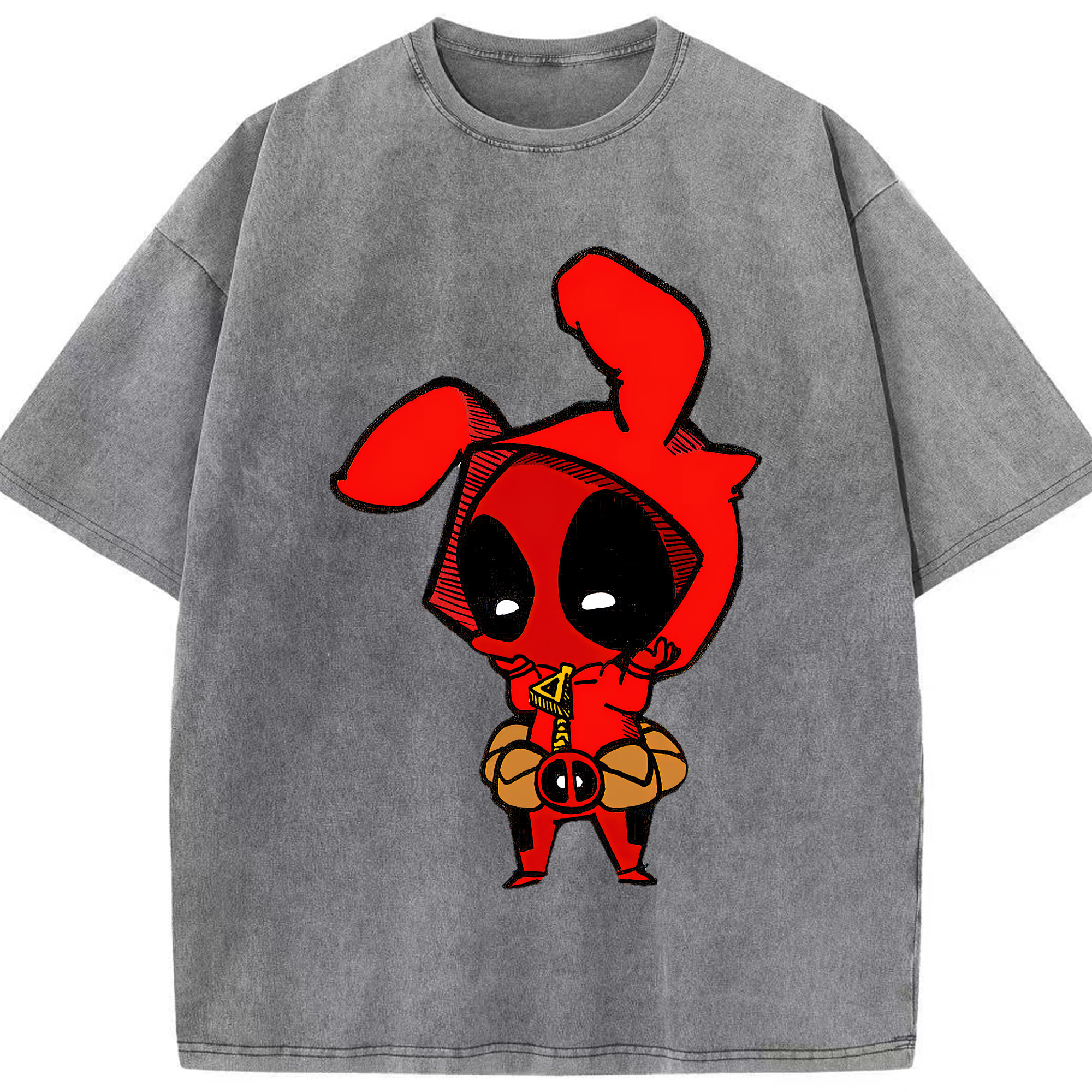 （画像用） Deadpool デッドプール 綿100% ヴィンテージ風 半袖Tシャツ（フロントプリント）